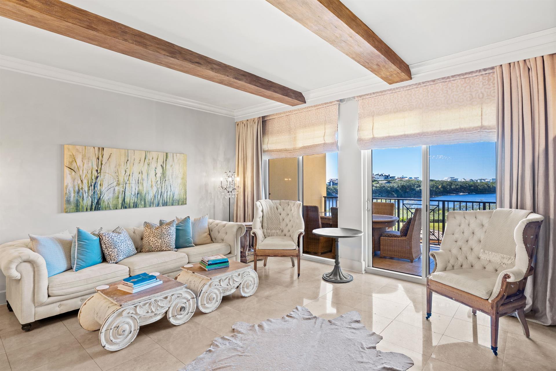 Living Area with Private Balcony