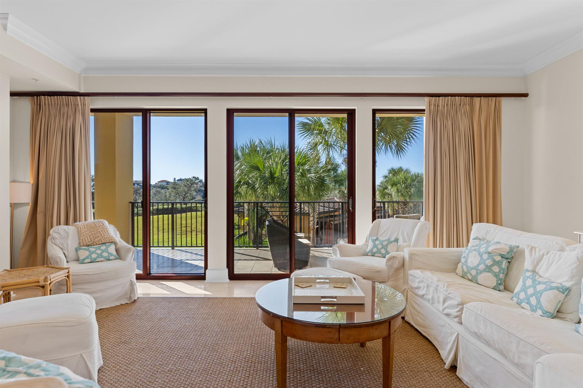 Living Area with Private Balcony