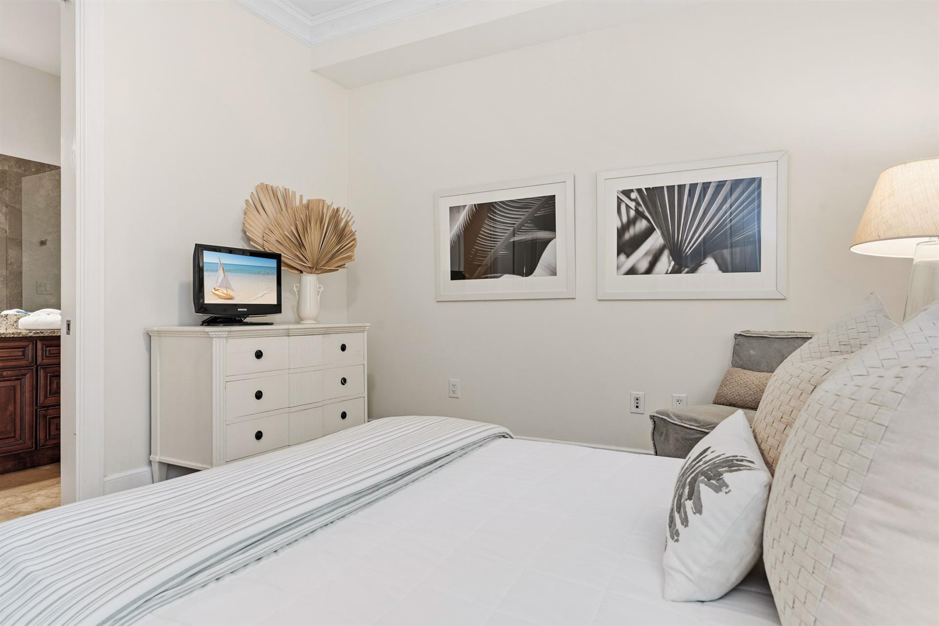 Bedroom 2 with Queen Bed and Flat Screen TV