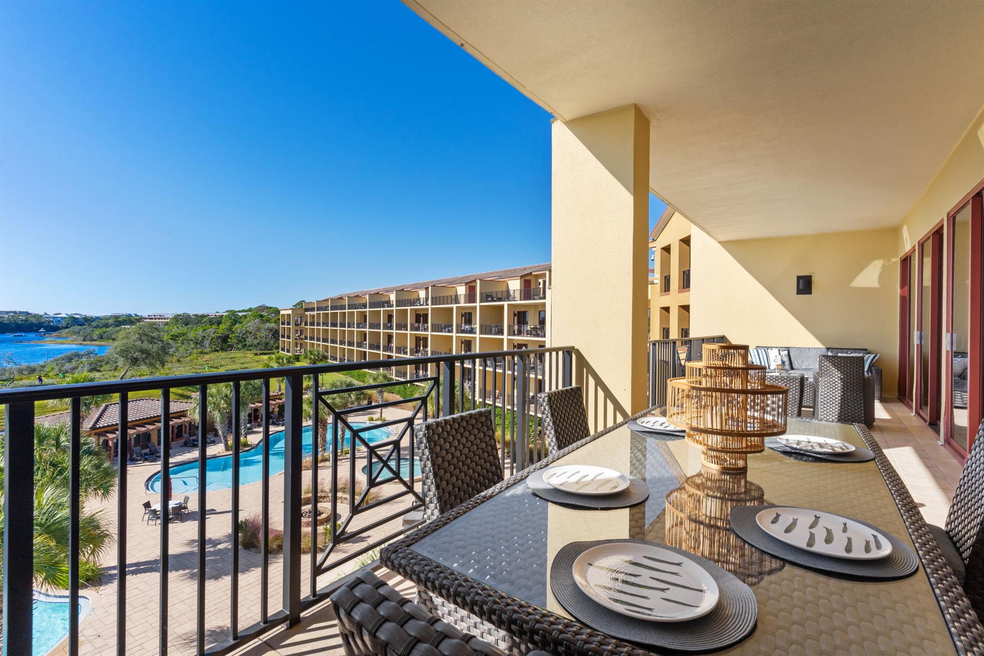 Private Balcony off Living Room with Access from Bedroom 2