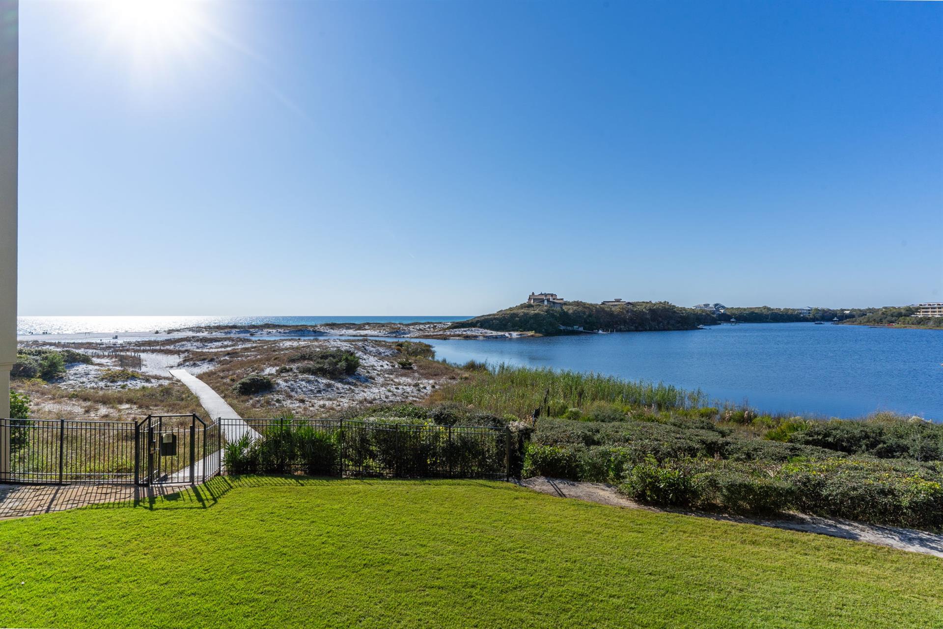View of Big Redfish Lake and Gulf of Mexico from Private Balcony