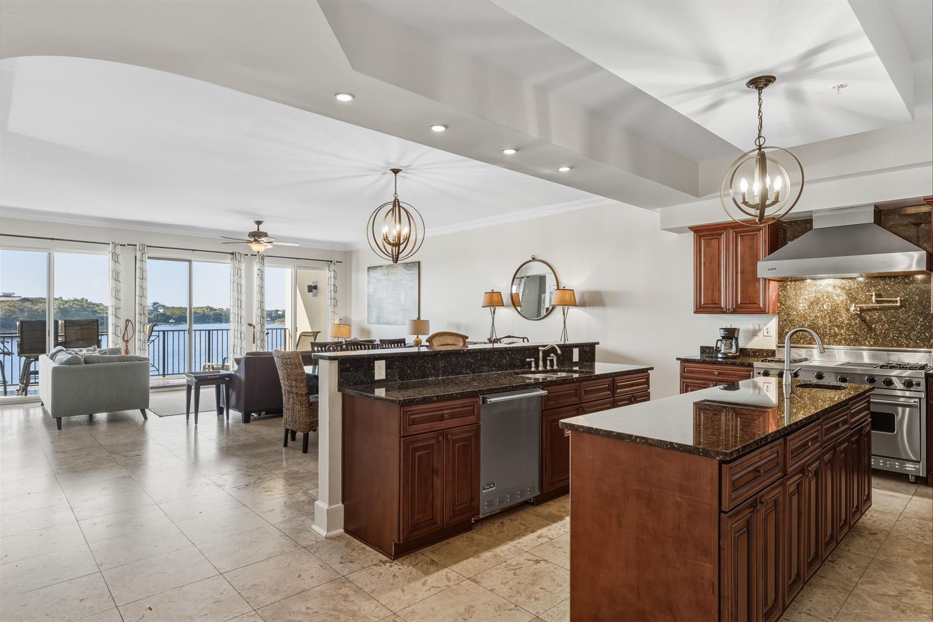 Kitchen Open to Dining and Living Room