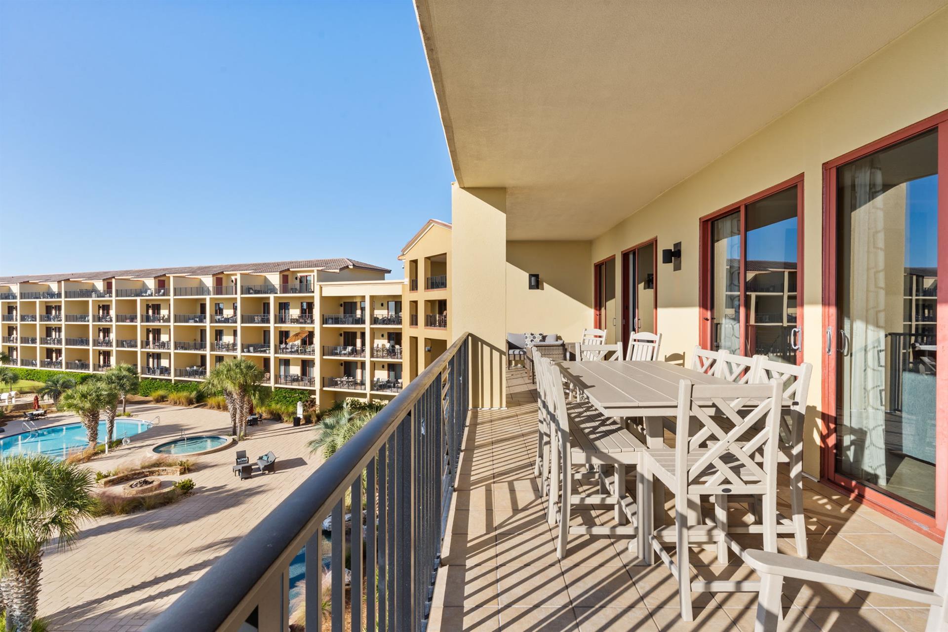 Enjoy a Meal on your 1st Floor Private Balcony