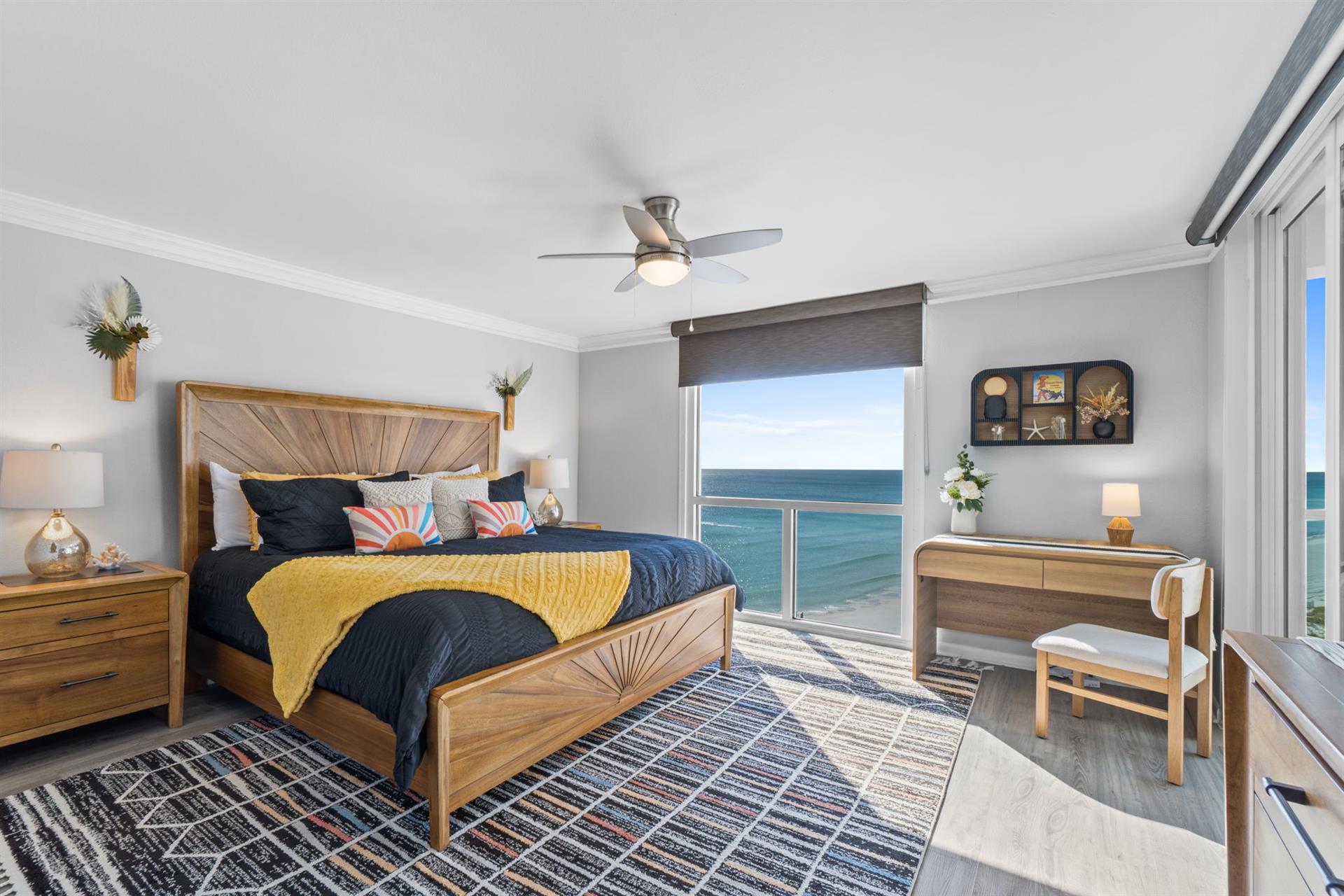 Primary Bedroom with a view of beach