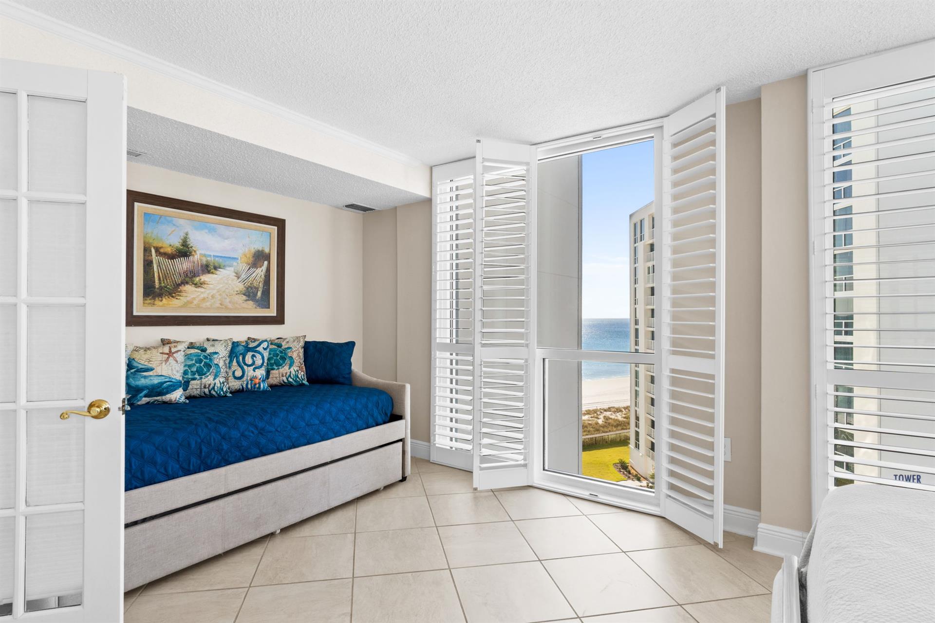 Guest bedroom with extra bedding