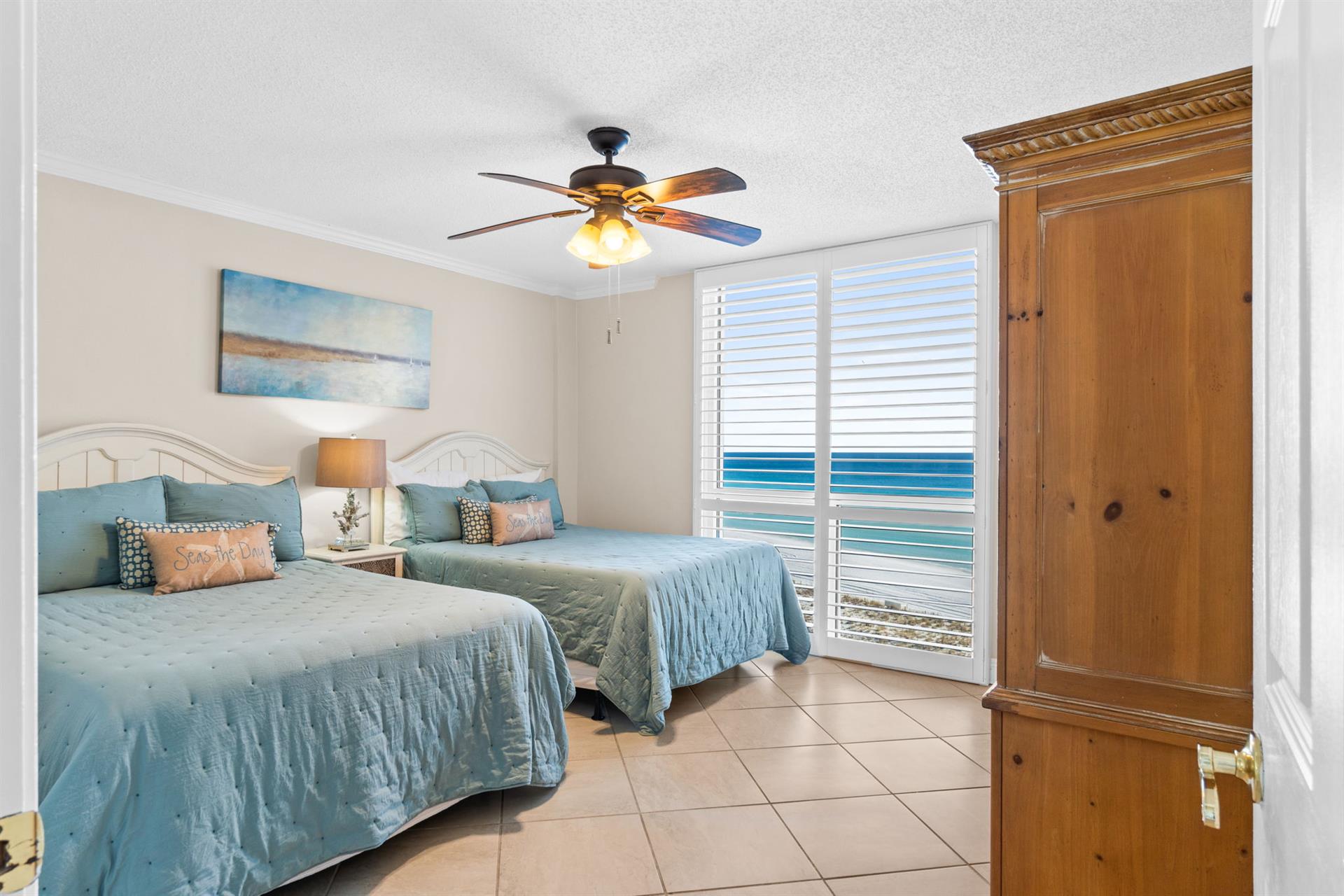 Guest bedroom with beach view