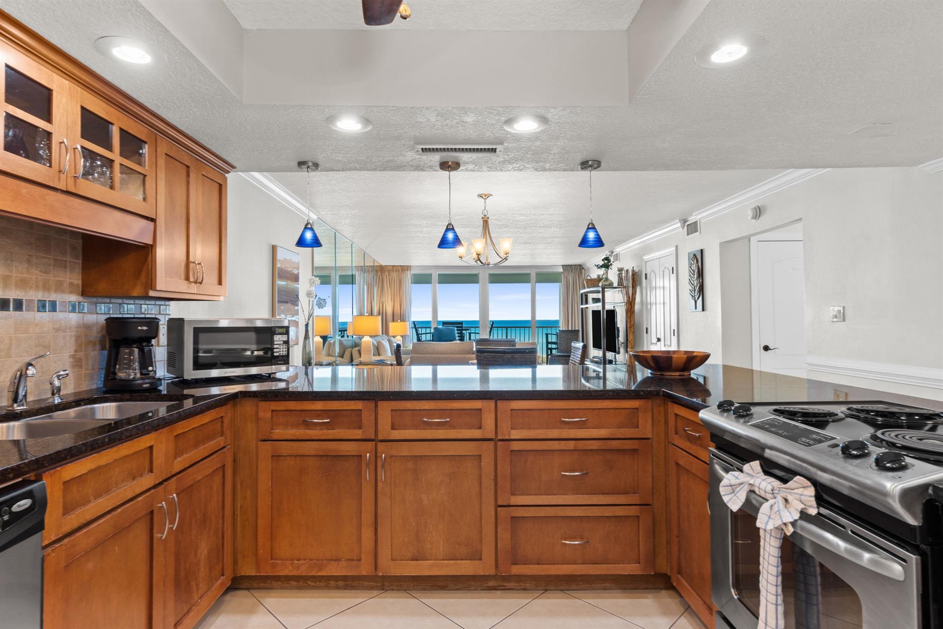 Kitchen with all stainless appliances
