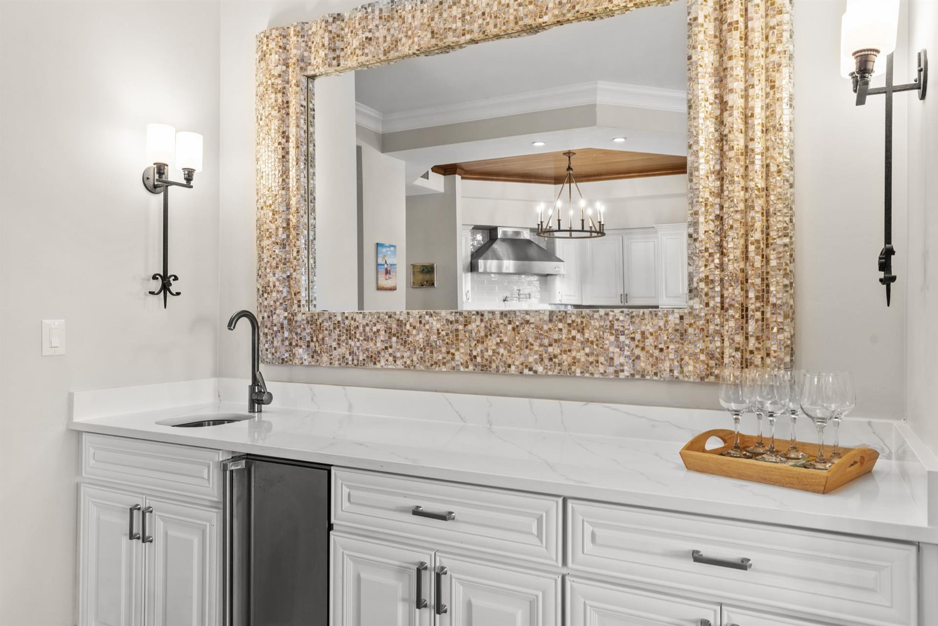 Wet Bar with Stand Alone Ice Maker