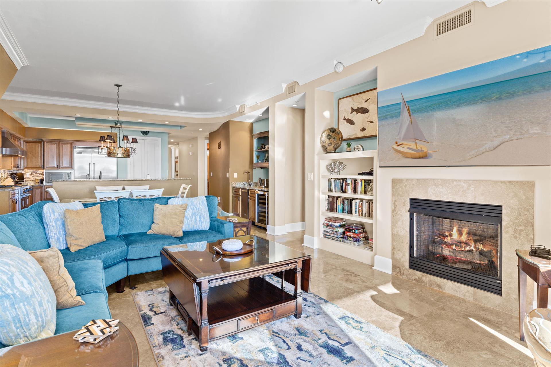 Living Area with Flat Screen TV