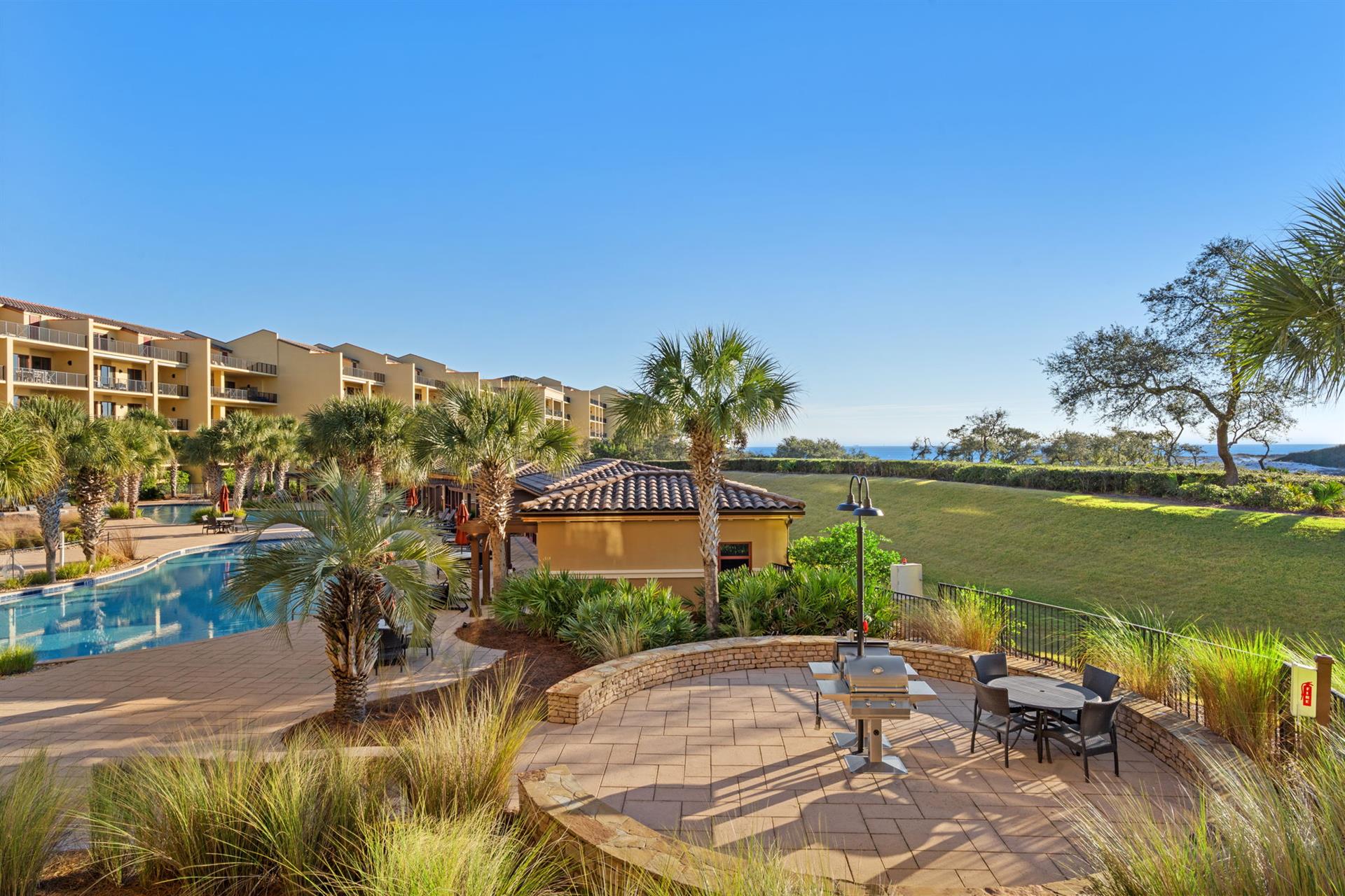 Enjoy the View of the Pool and Grounds