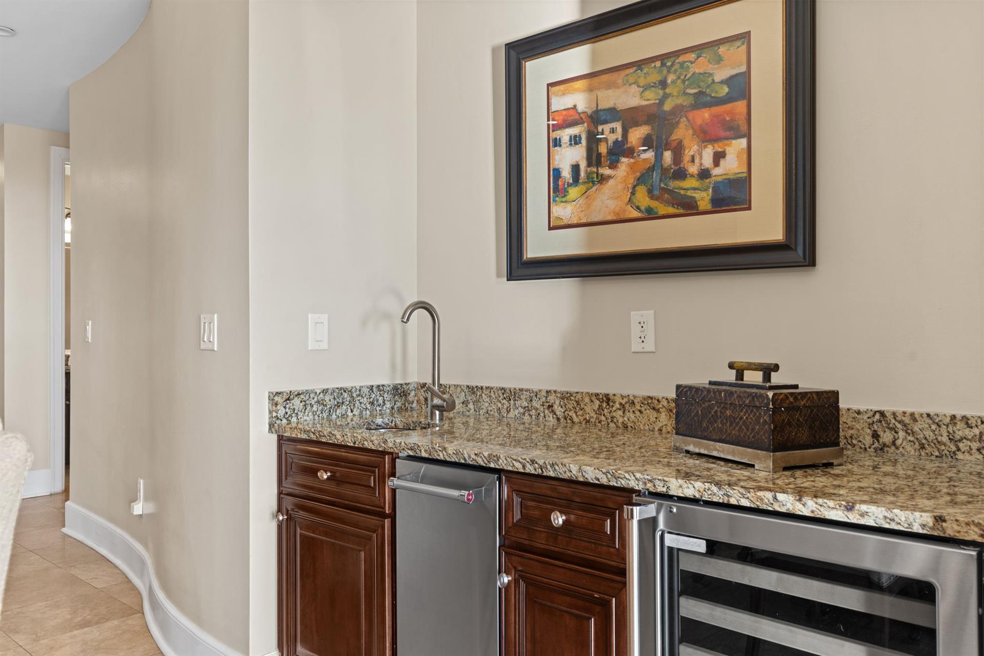 Wet Bar with Stand Alone Ice Maker and Wine Fridge