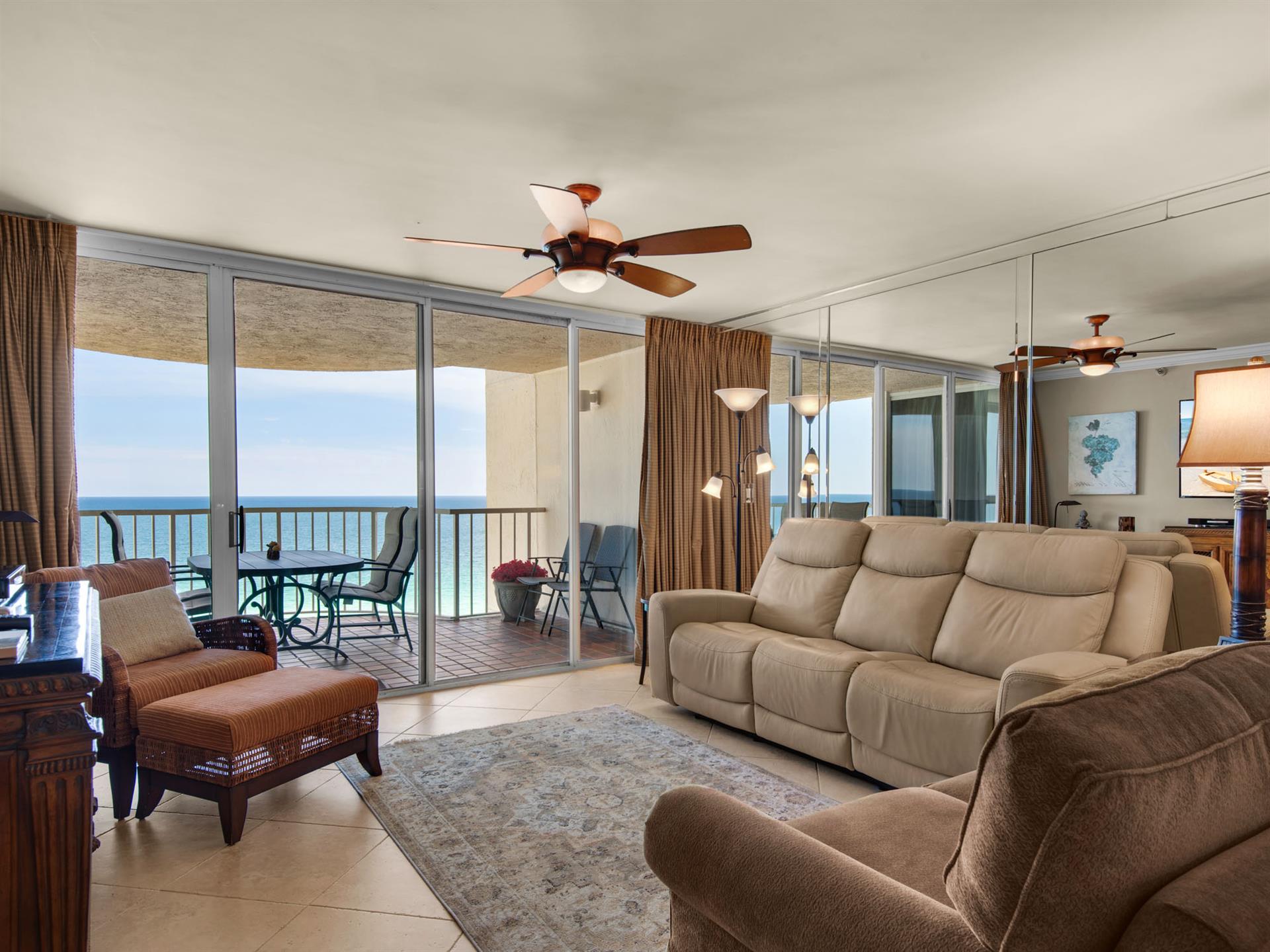 Living Area with a Beautiful Gulf View