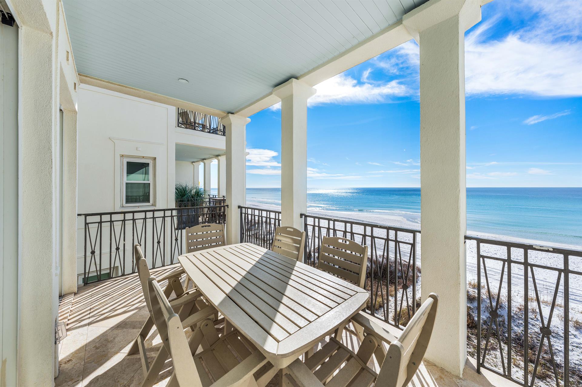 Second Floor Covered Outside Dining Seating for 6 Right off of the Living Room.