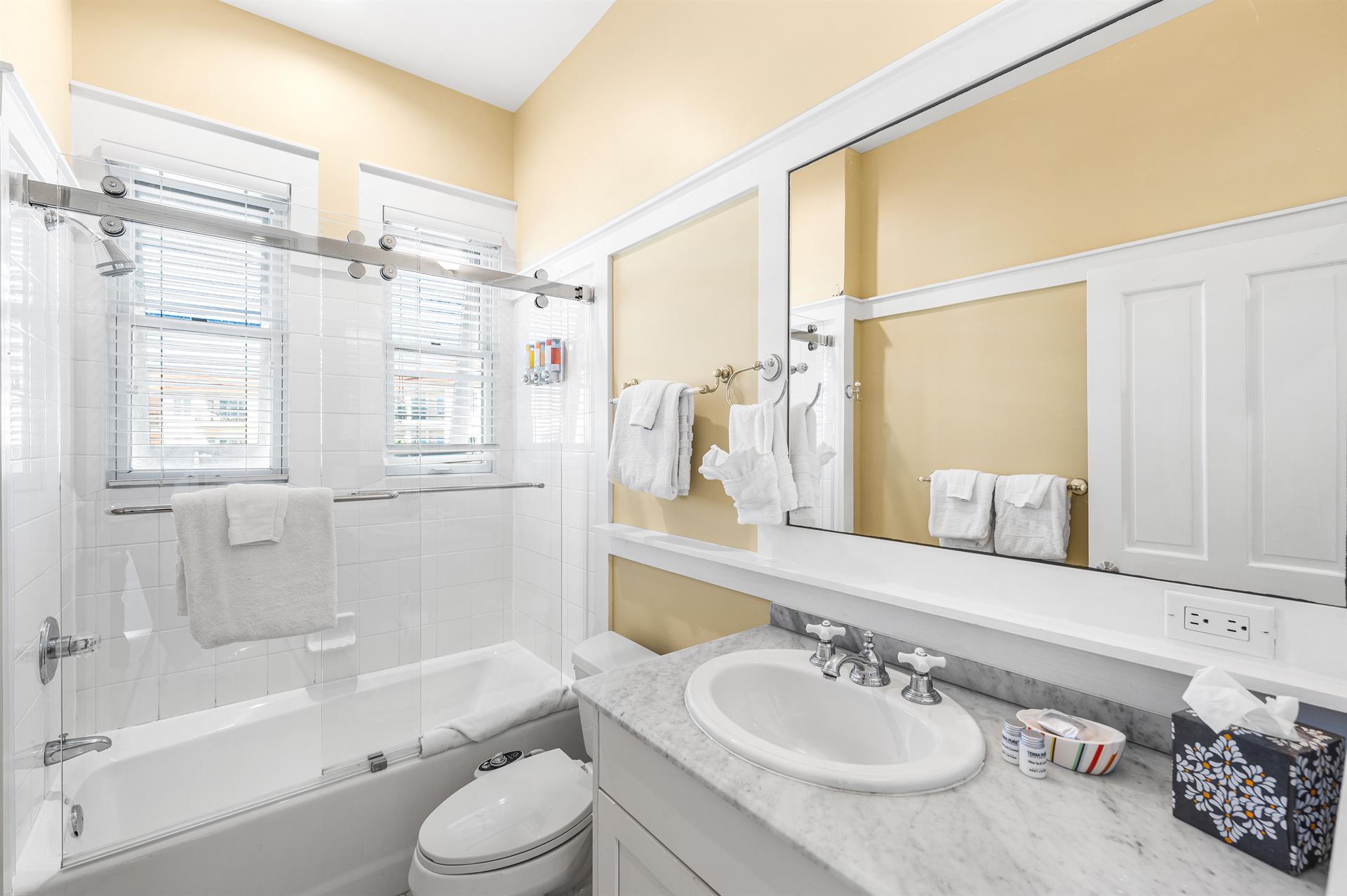 Third Floor Queen Bedroom Tub and Shower Combination.