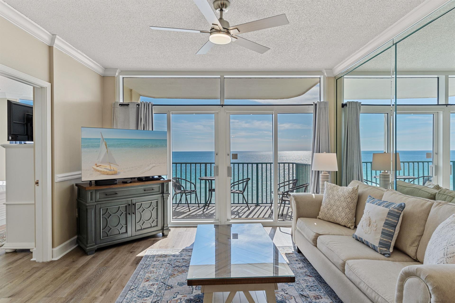 Endless blue horizons create the perfect backdrop for relaxation.