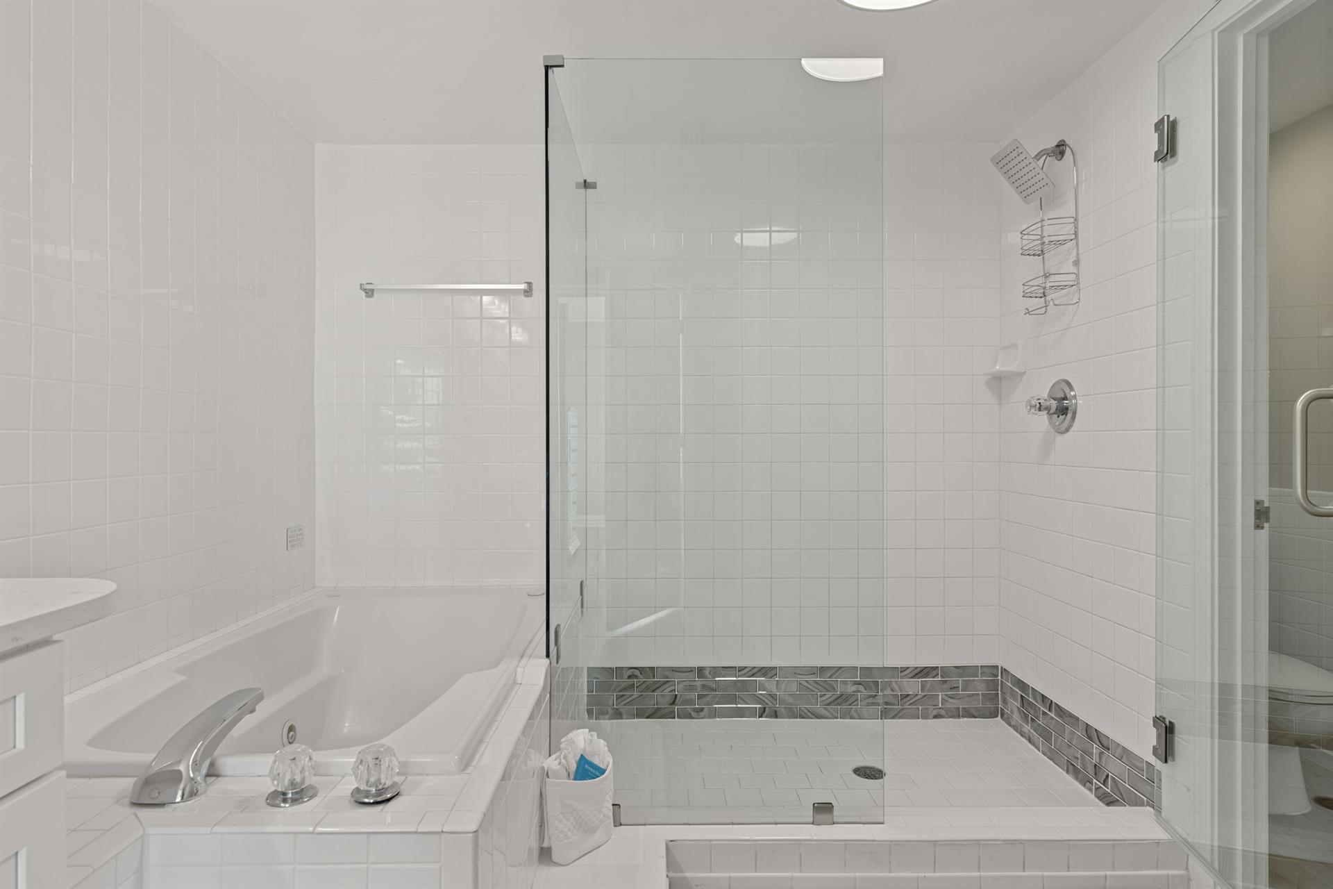 Bathroom 1 with walkin shower.