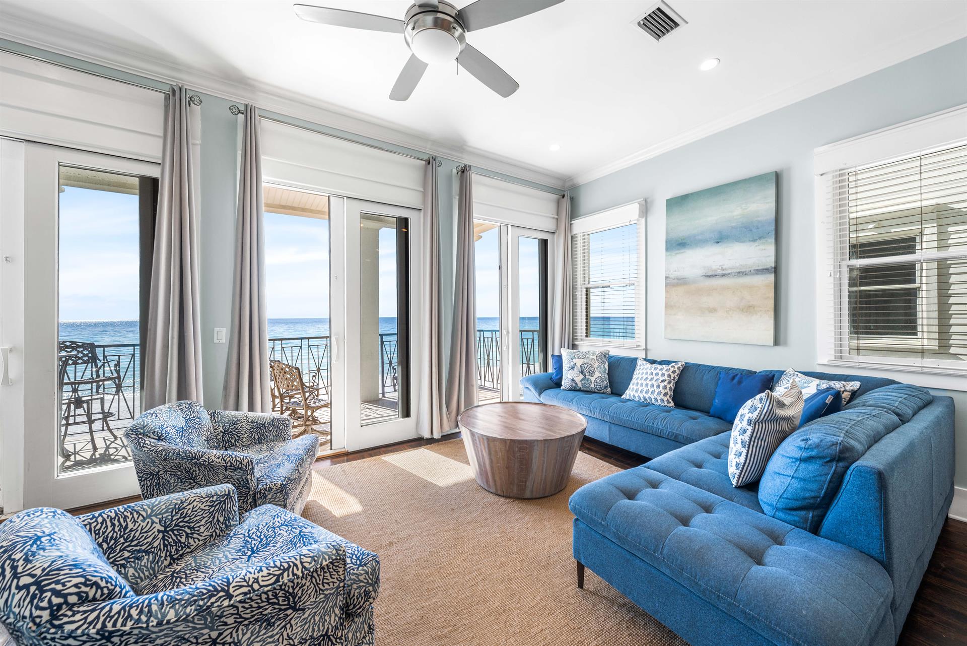 Every Seat in the LivingDining Area has a Gulf View.