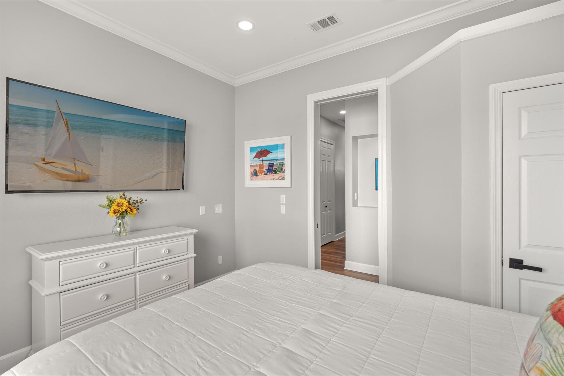 Bedroom 2 with Mounted TV