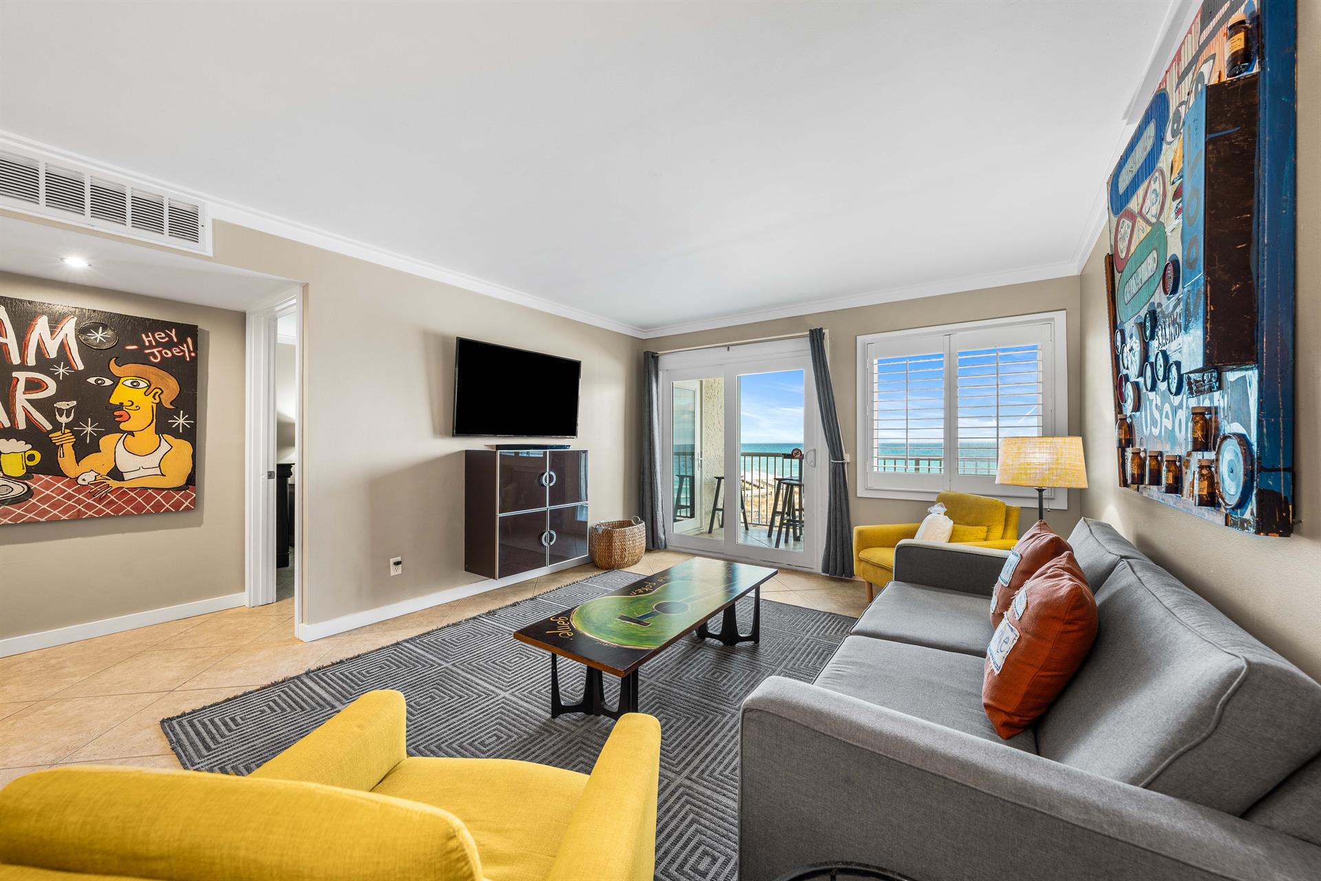 Living Area with Gulf Views