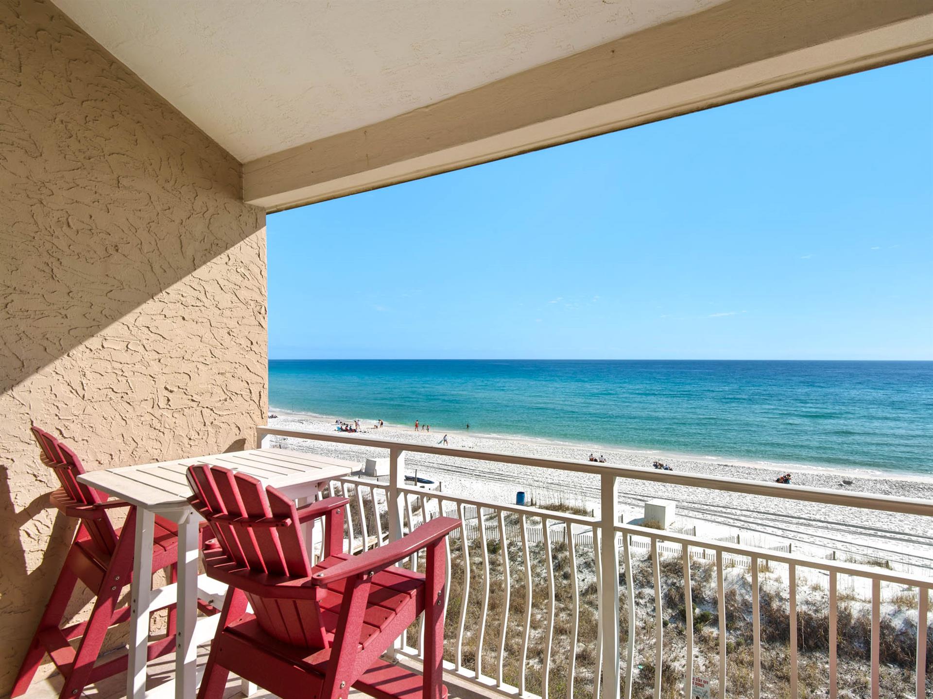 Soak up stunning Gulf views from the private balcony, where turquoise waters stretch endlessly before you.