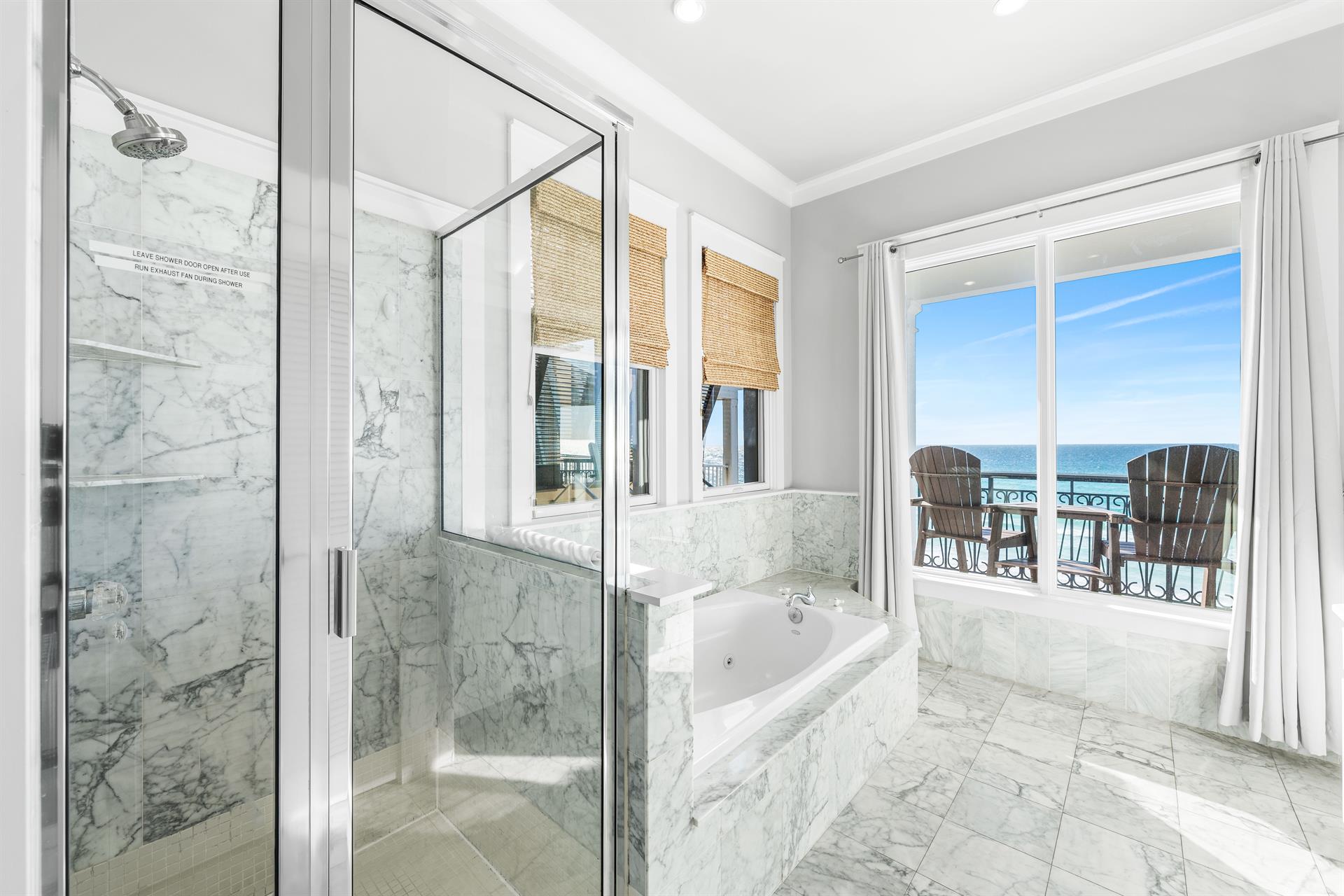 Primary Bathroom with Soaking Tub and WalkIn Shower