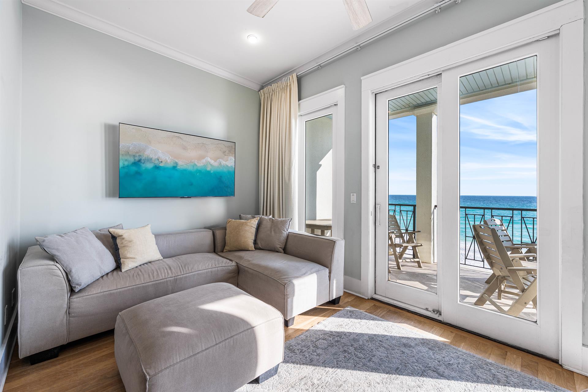 Second Floor Living area with Two Sectional Sofas Offering a Better Seating Space.