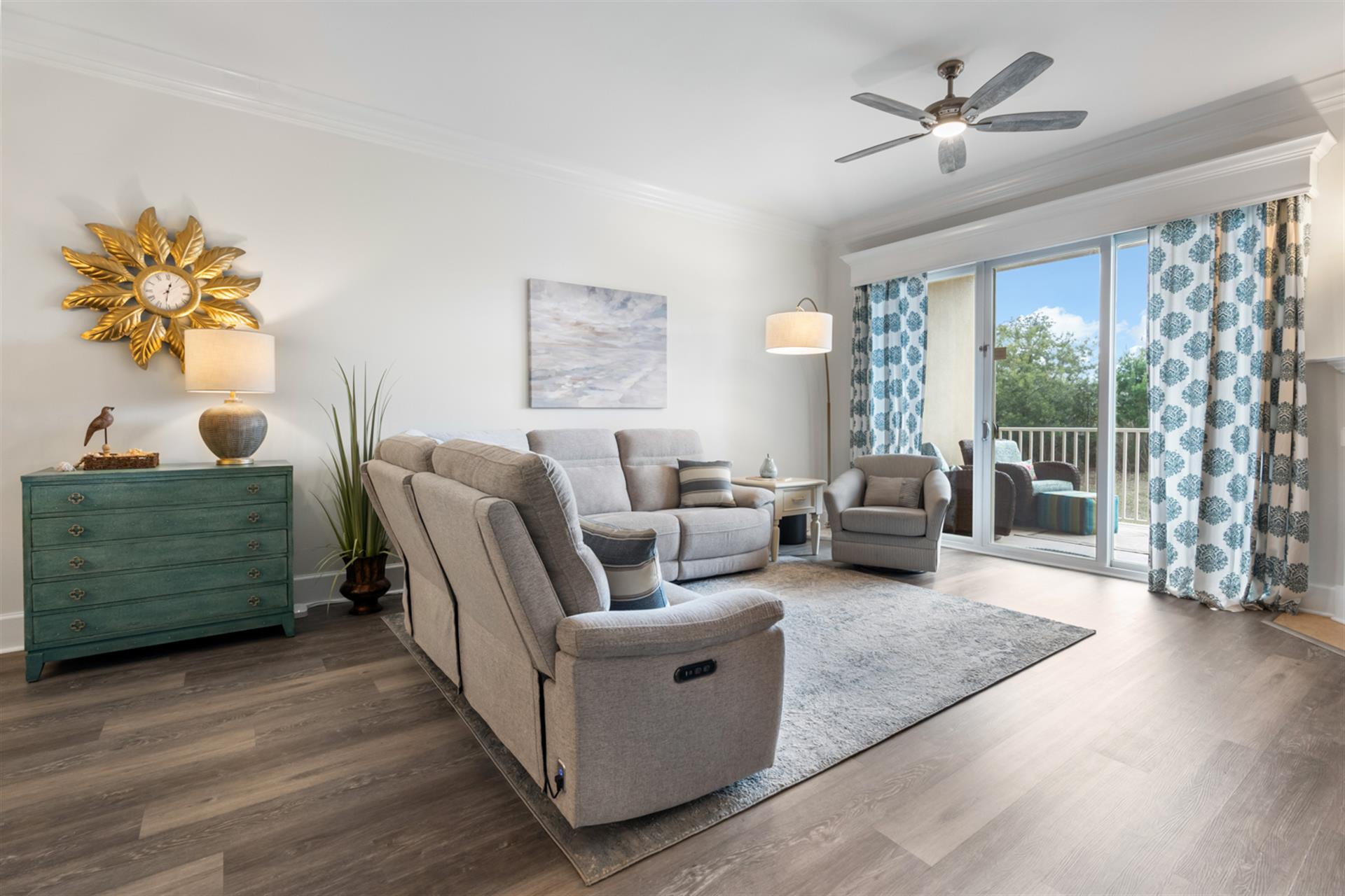 Relax in the spacious, familyfriendly living area, featuring cozy reclining chairs for everyone.