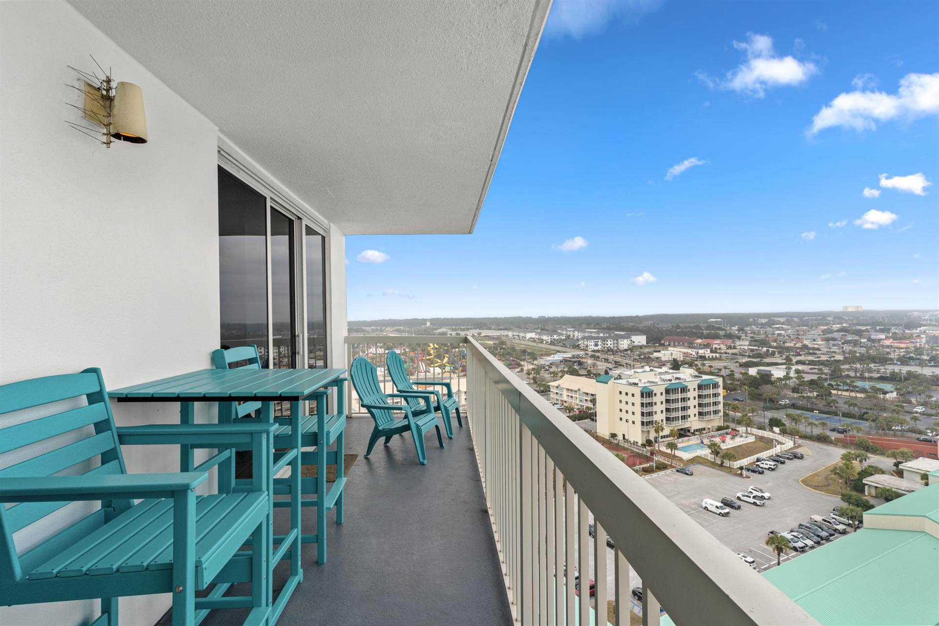 Sip your morning coffee or enjoy an evening cocktail with a Gulf view