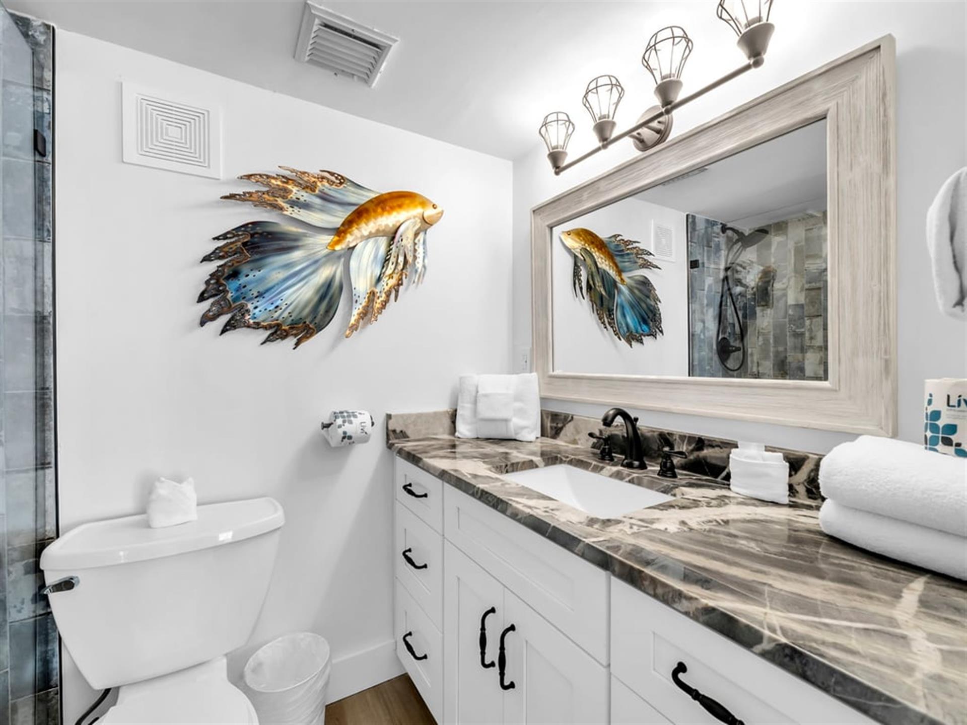 Master Bathroom with Extended Countertops