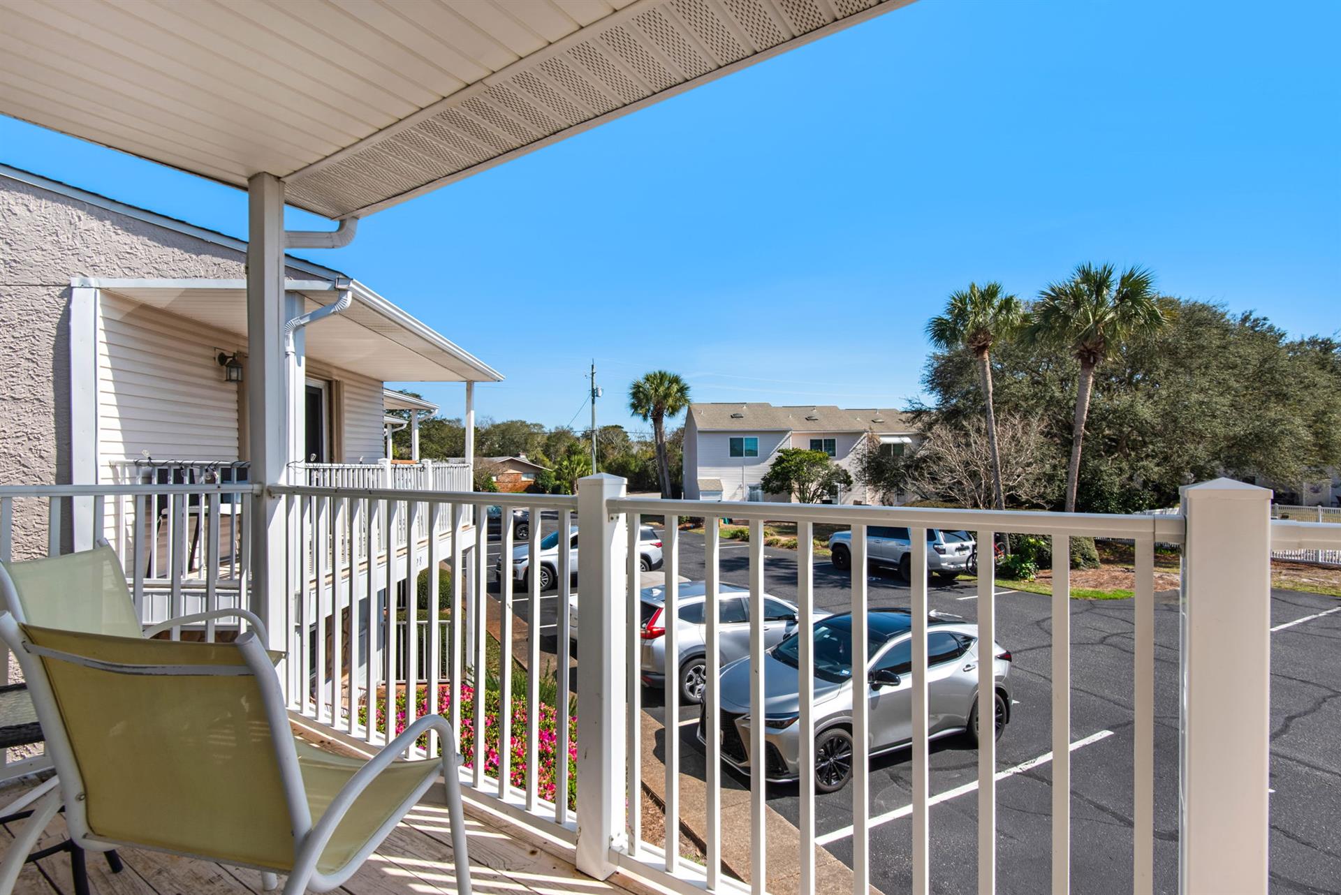 The private balcony offers a peaceful spot to unwind