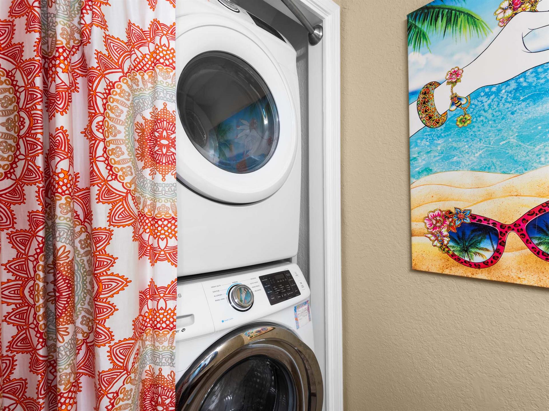 Keep your beachwear fresh with convenient inunit laundry that let you pack light and stay longer.