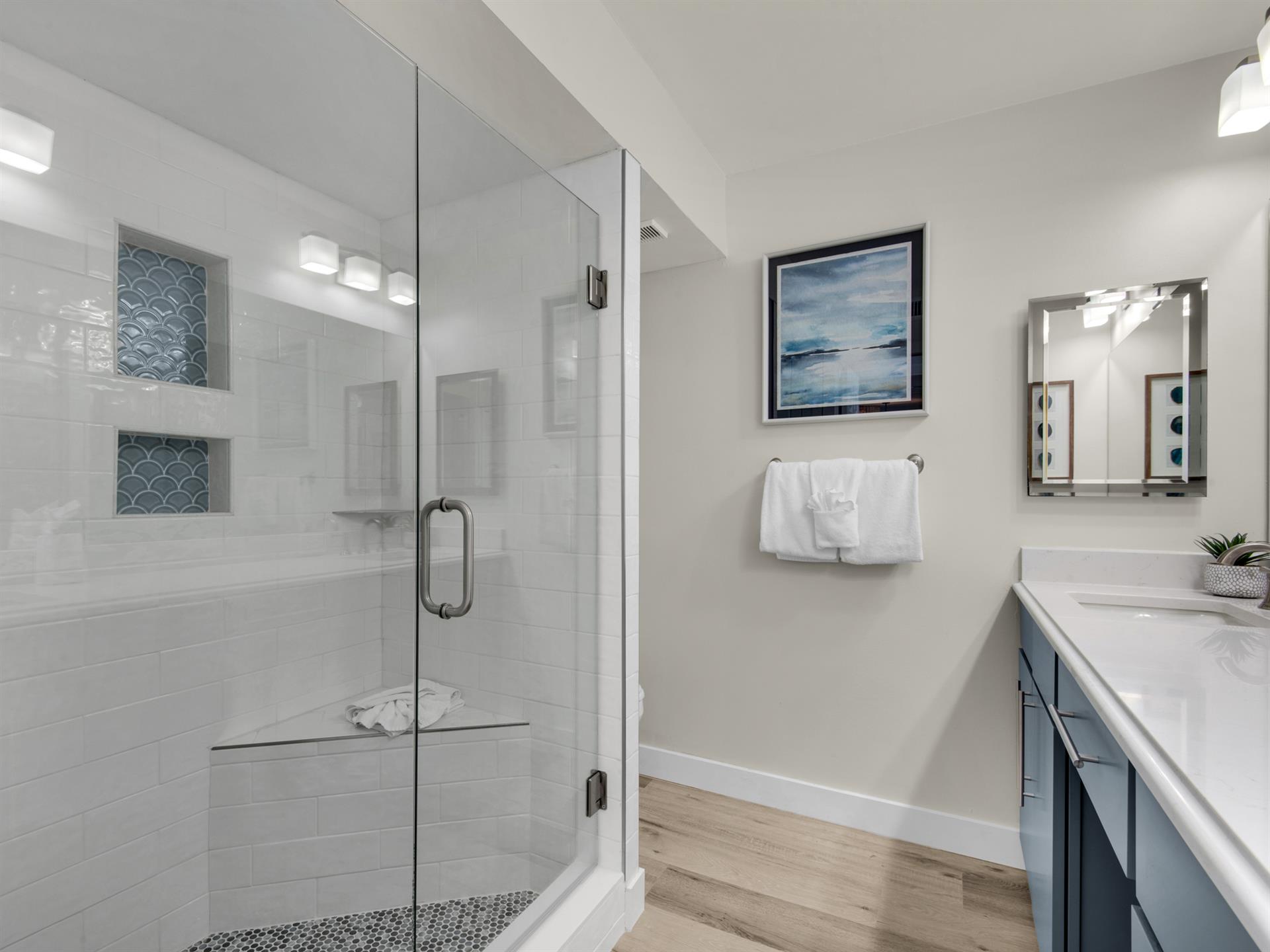 Walk in Shower in Bathroom 1