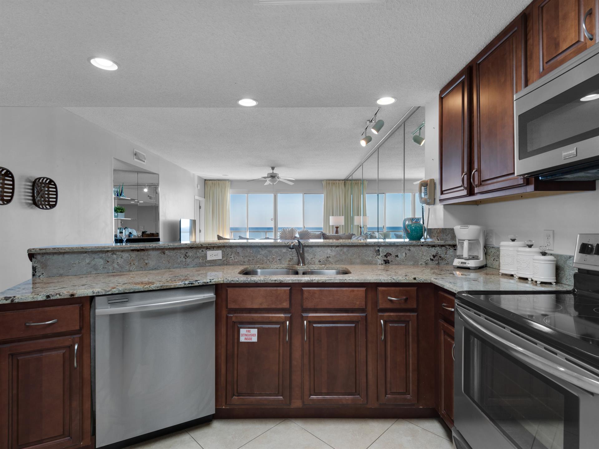 Kitchen with Gulf Views