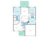 Detailed floor plan showcasing your spacious layout with three bedrooms, two baths, full kitchen, and private patio for outdoor relaxation.