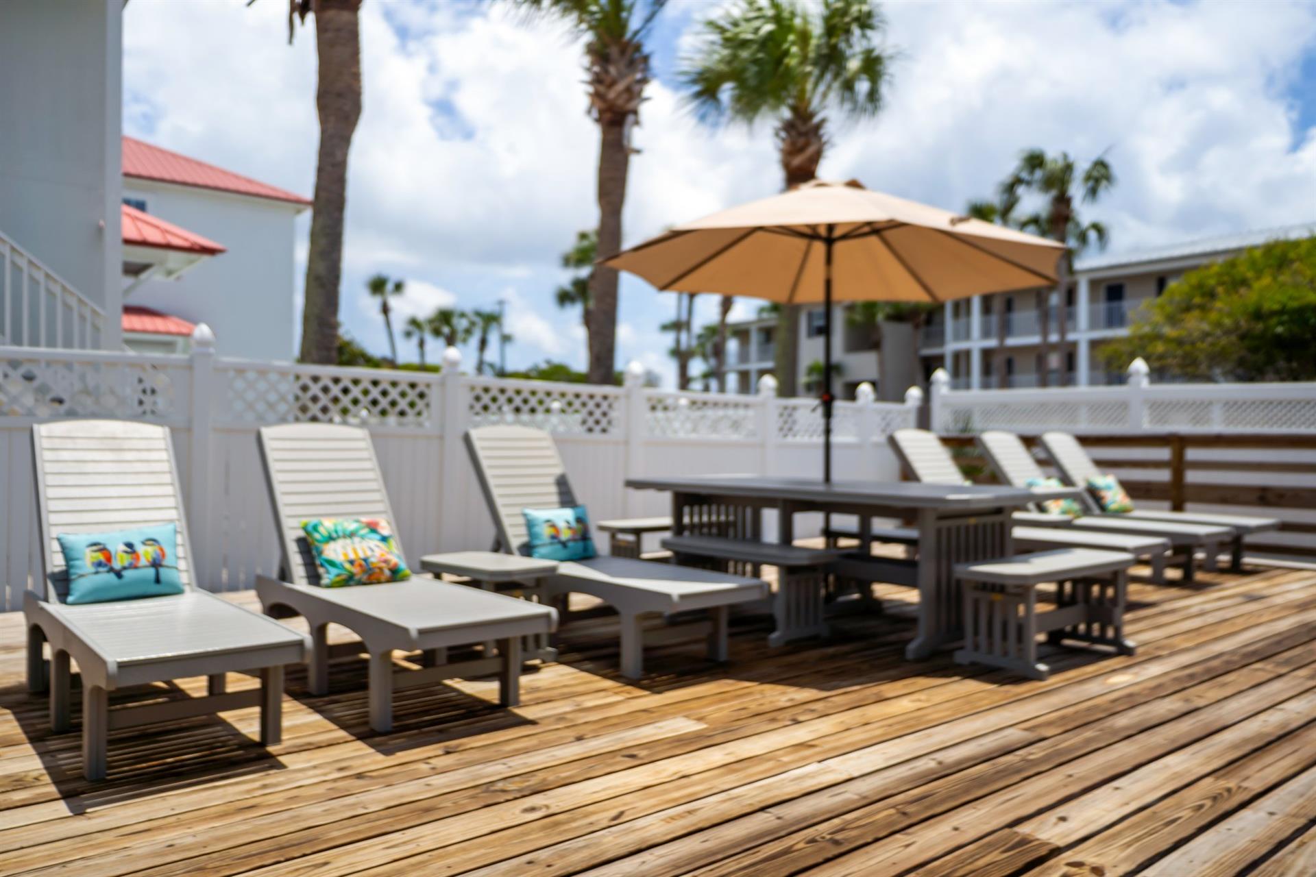 Lounge Chairs on the Large Private Pool Deck