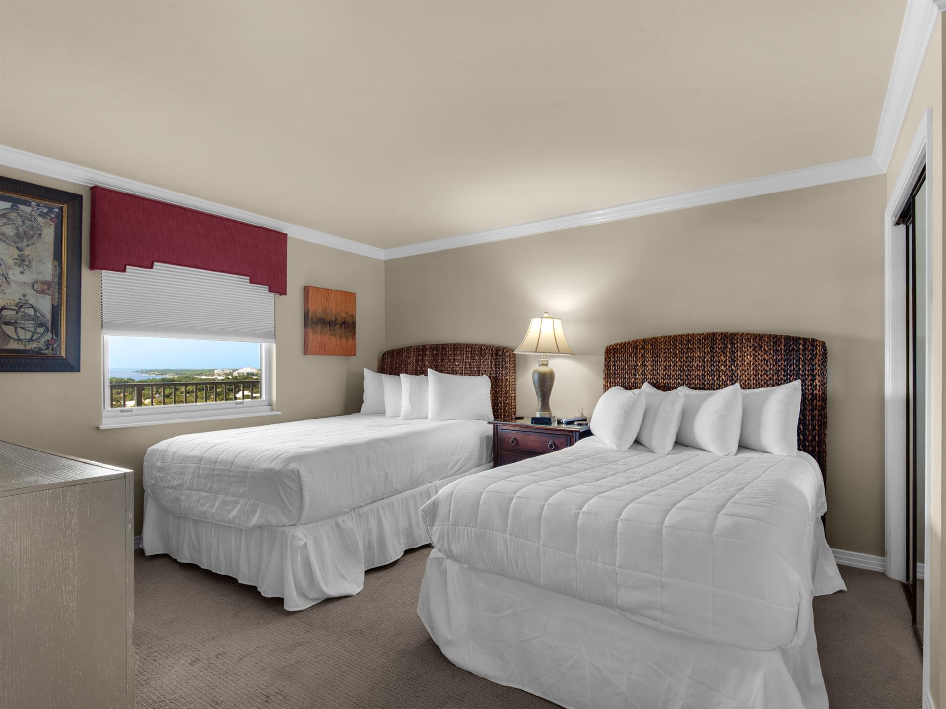 Bedroom 2 with 1 Queen and 1 Double