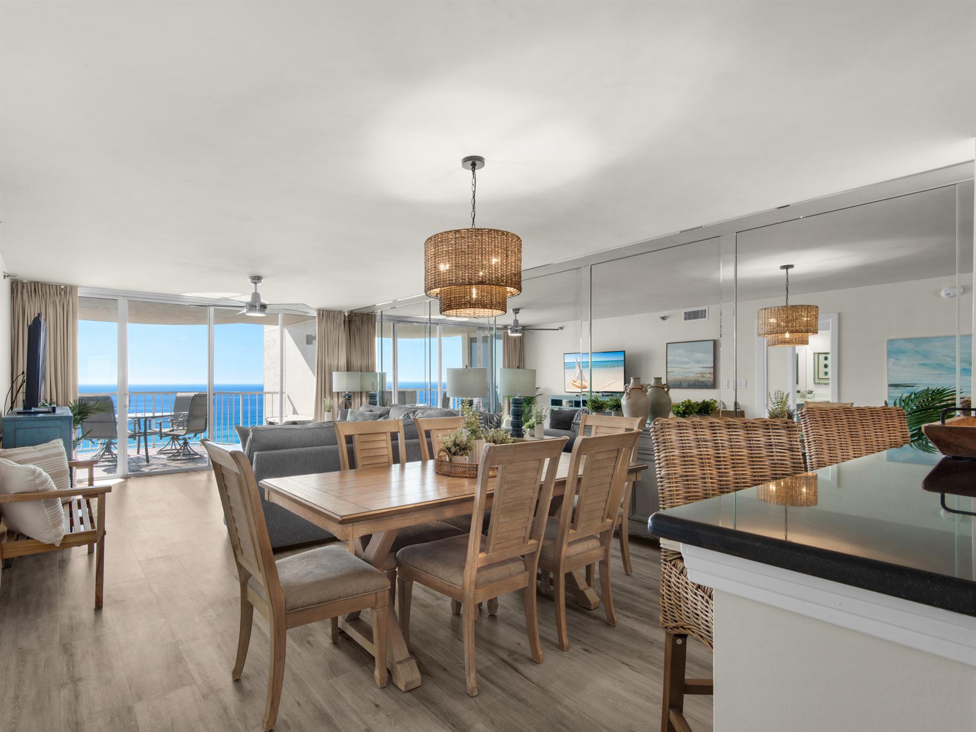 Open Living, Dining, Kitchen