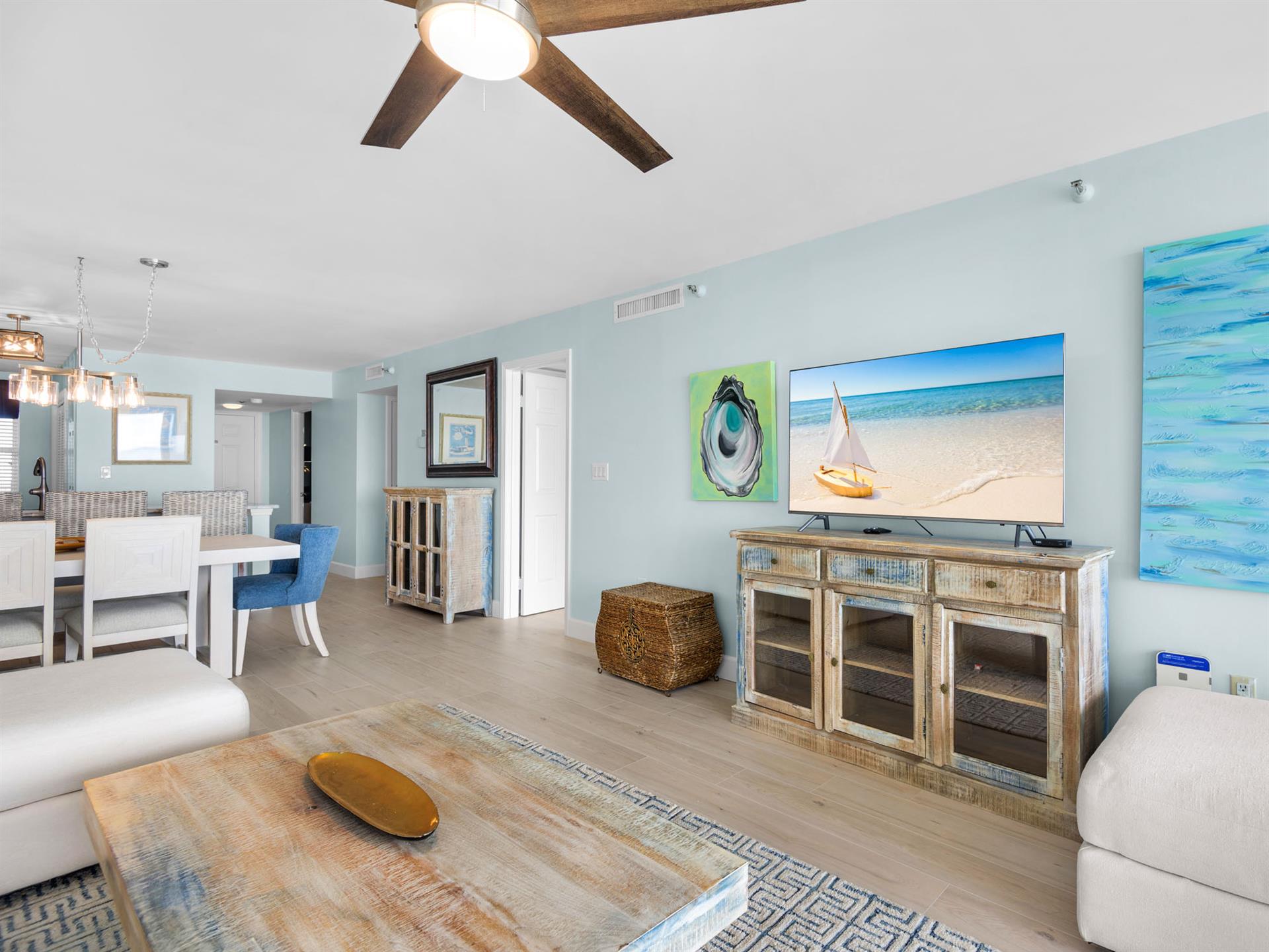 Living Area with Flat Screen TV