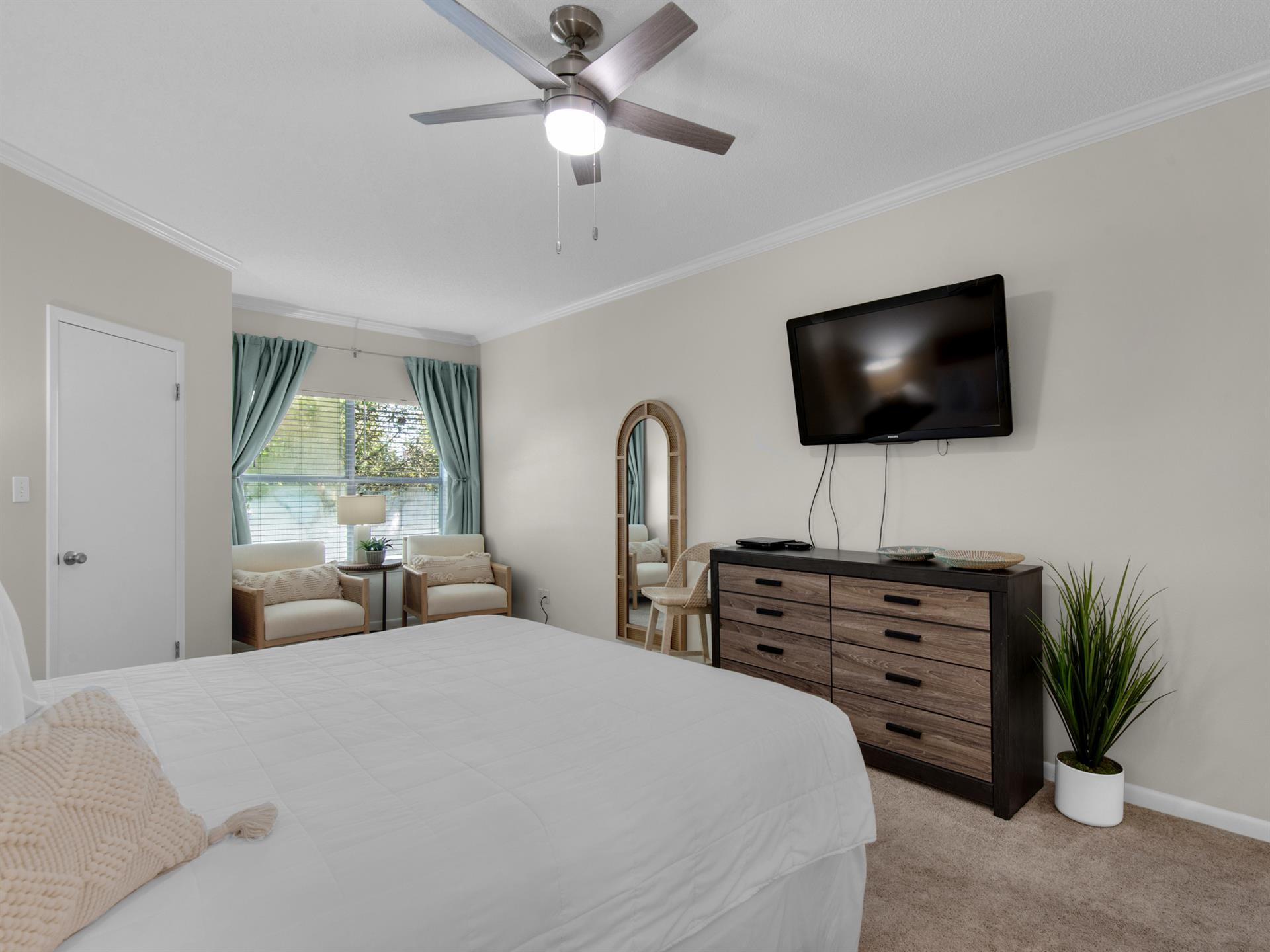 Bedroom 1 with Flat Screen TV