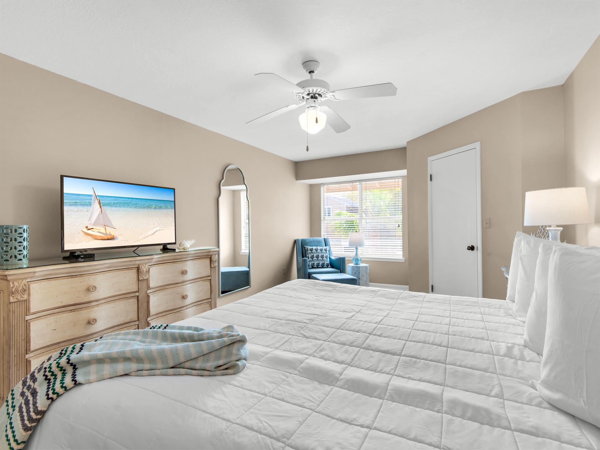 Bedroom 1 with Flat Screen TV