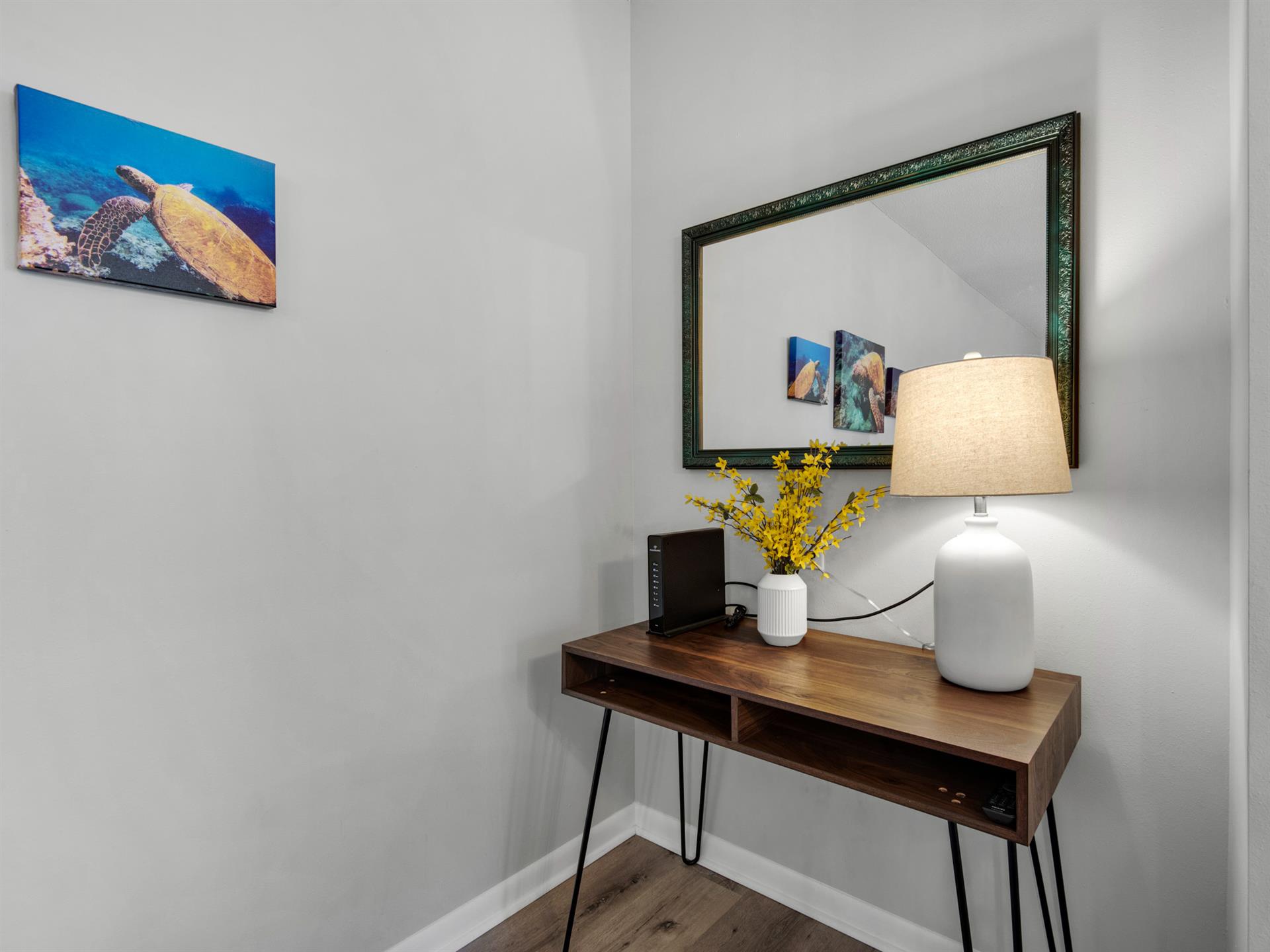 Desk in Living Area