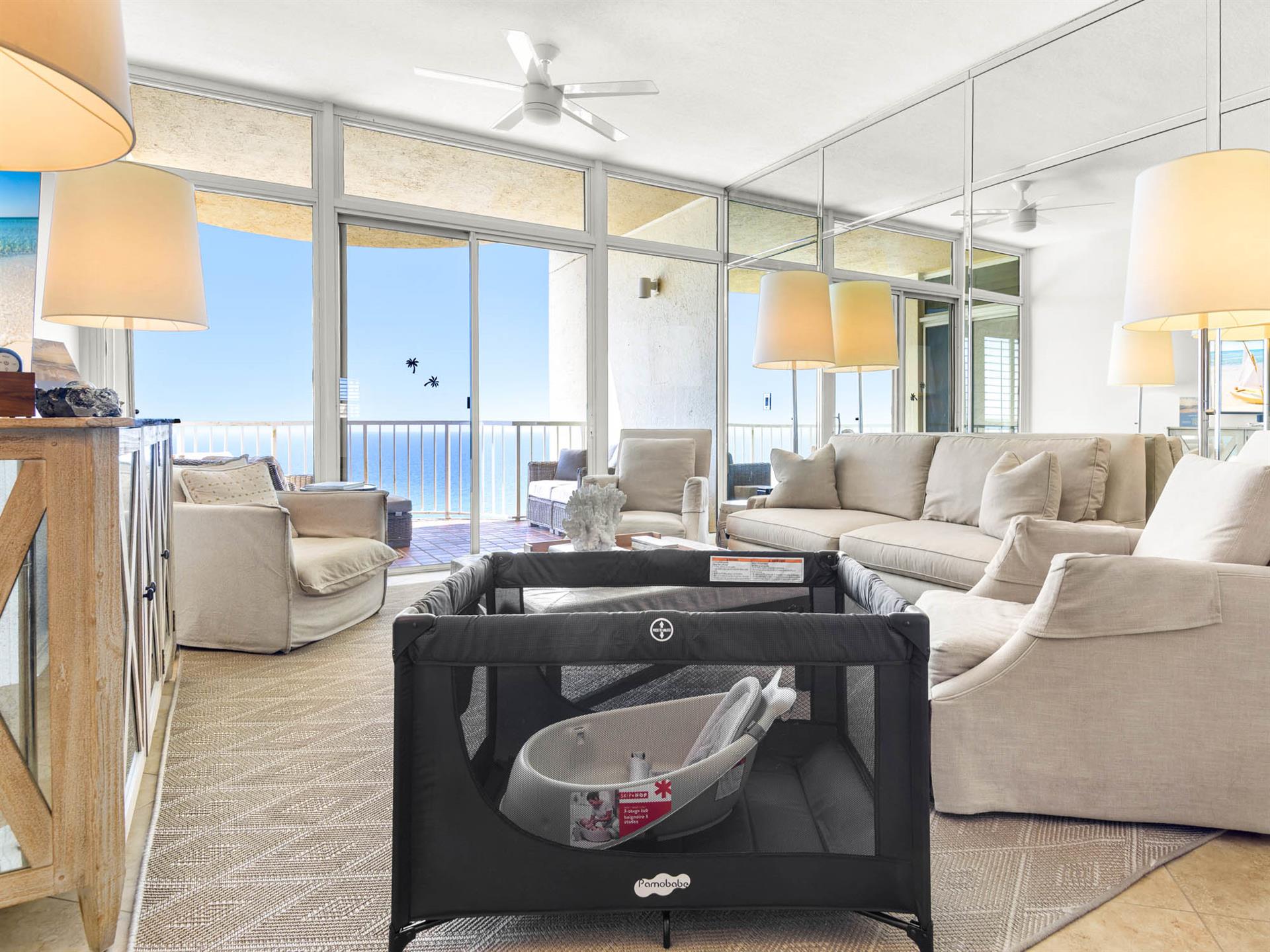 Pack n Play and baby bathtub provided