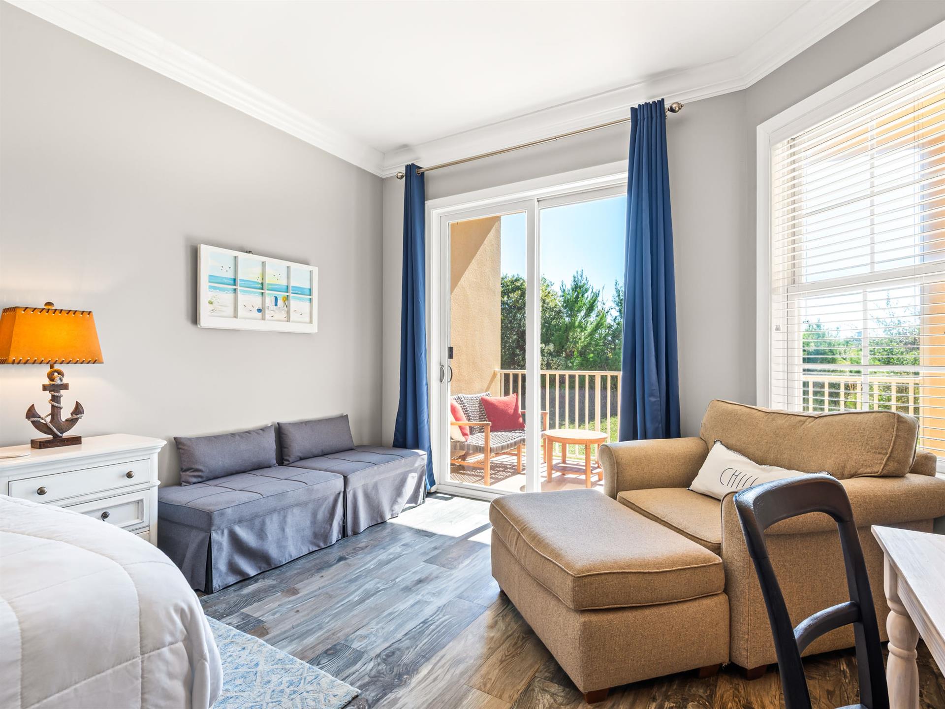 Seating Area in Bedroom 1 that also folds out to 2 twin size sleepers
