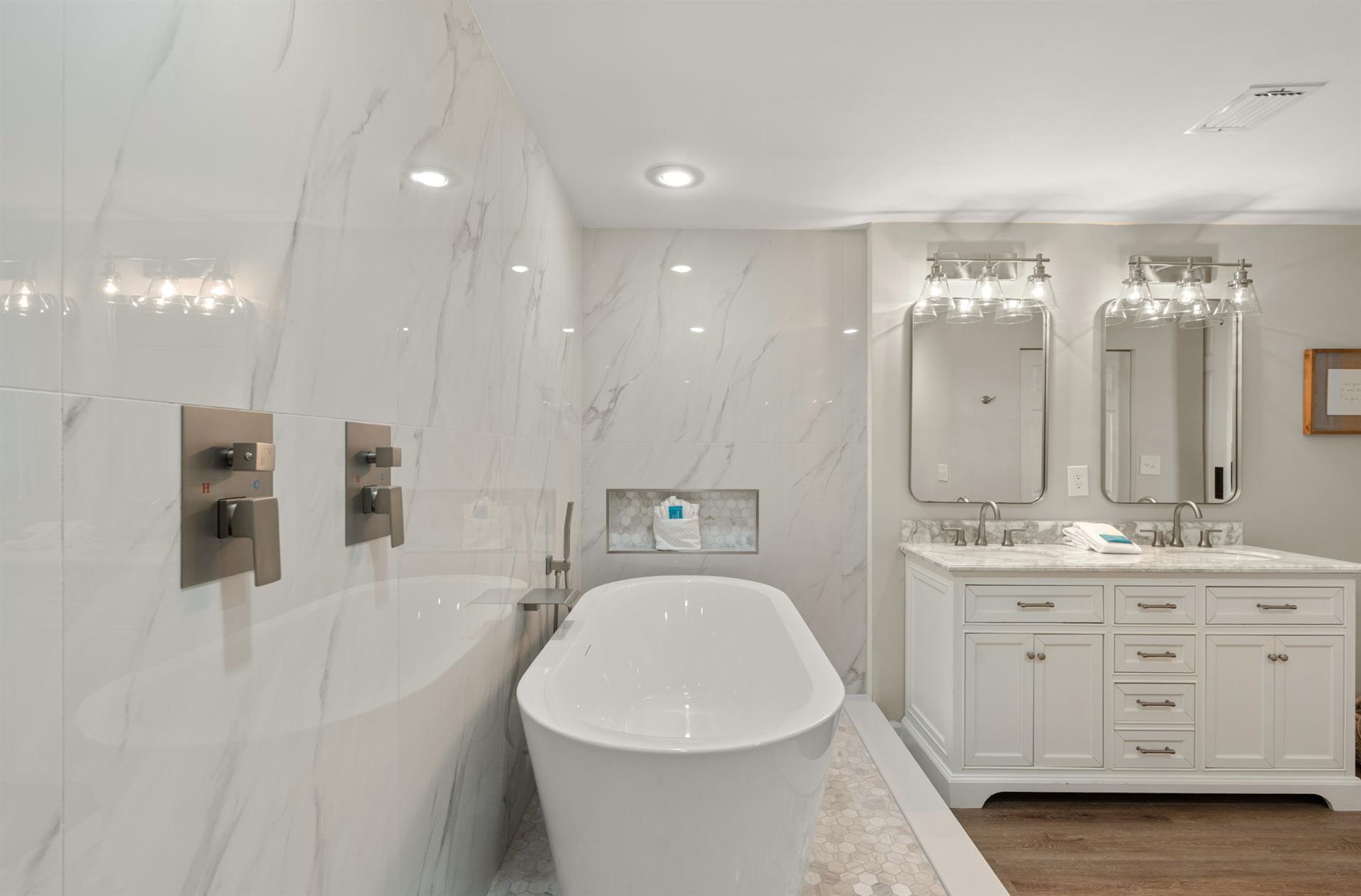 Unwind in your spalike bathroom with soaker tub, creating the perfect retreat.