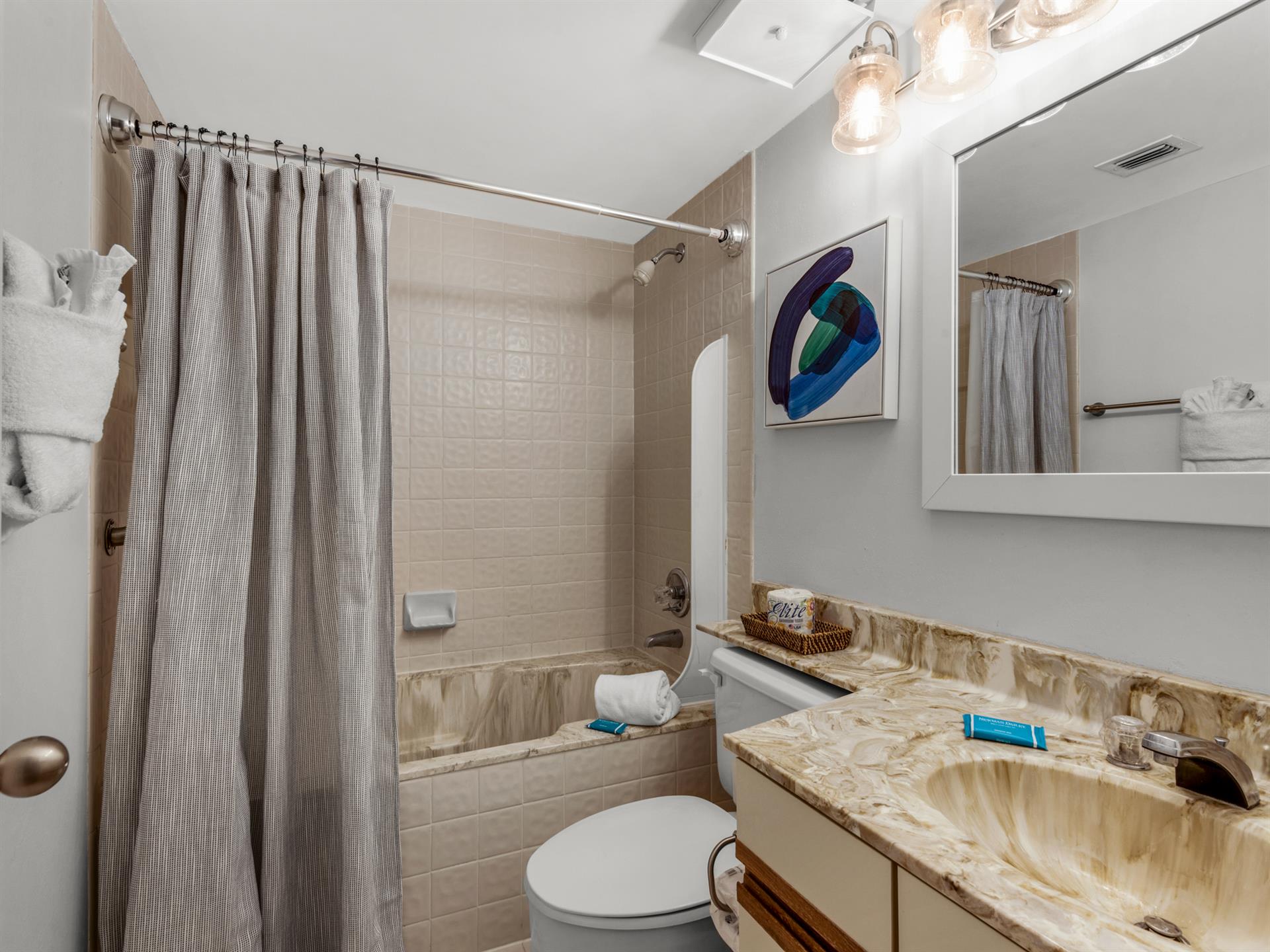 Loft Bathroom with Tub Shower Combo