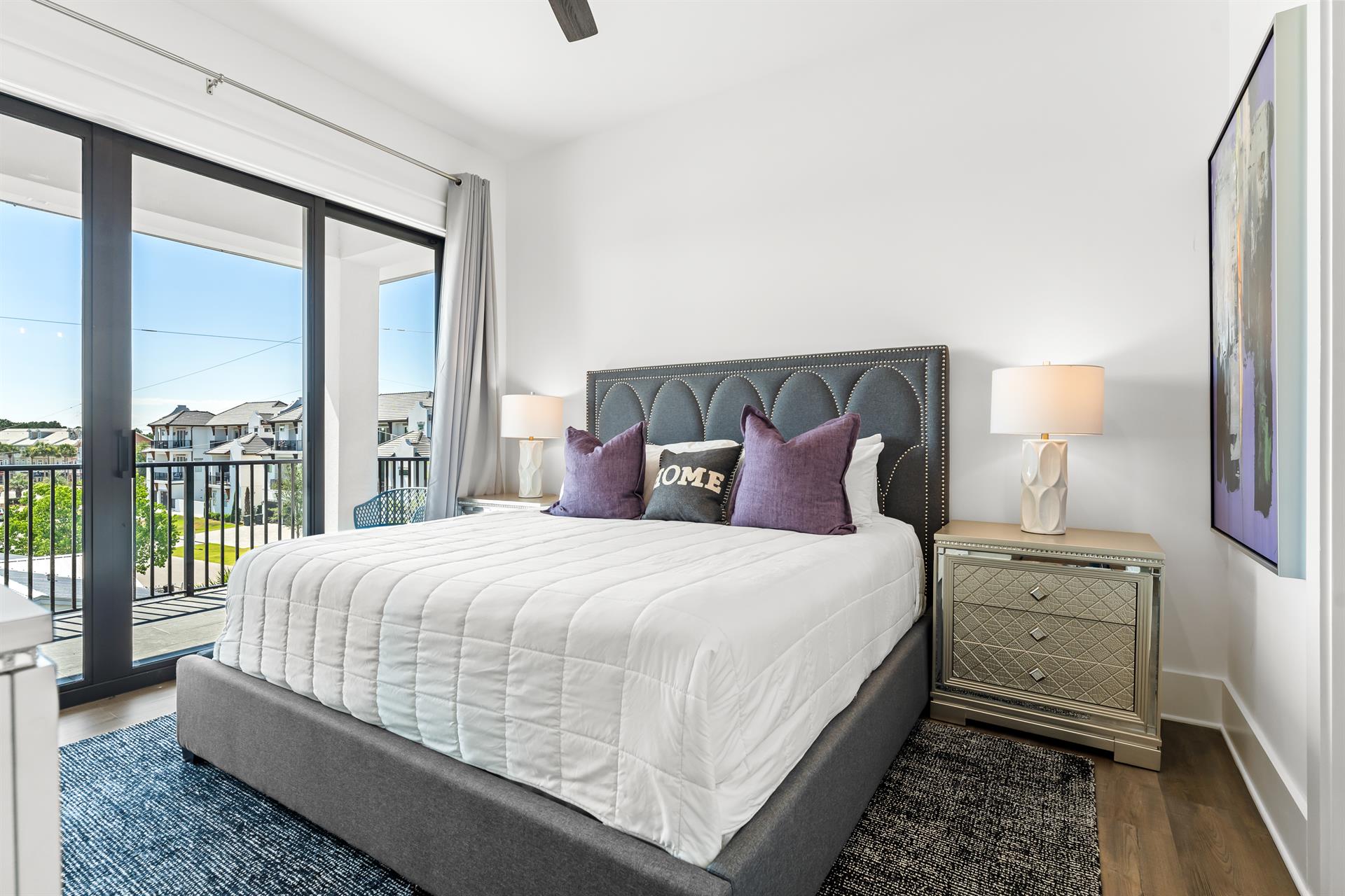 3rd floor bedroom 3 with king and balcony access
