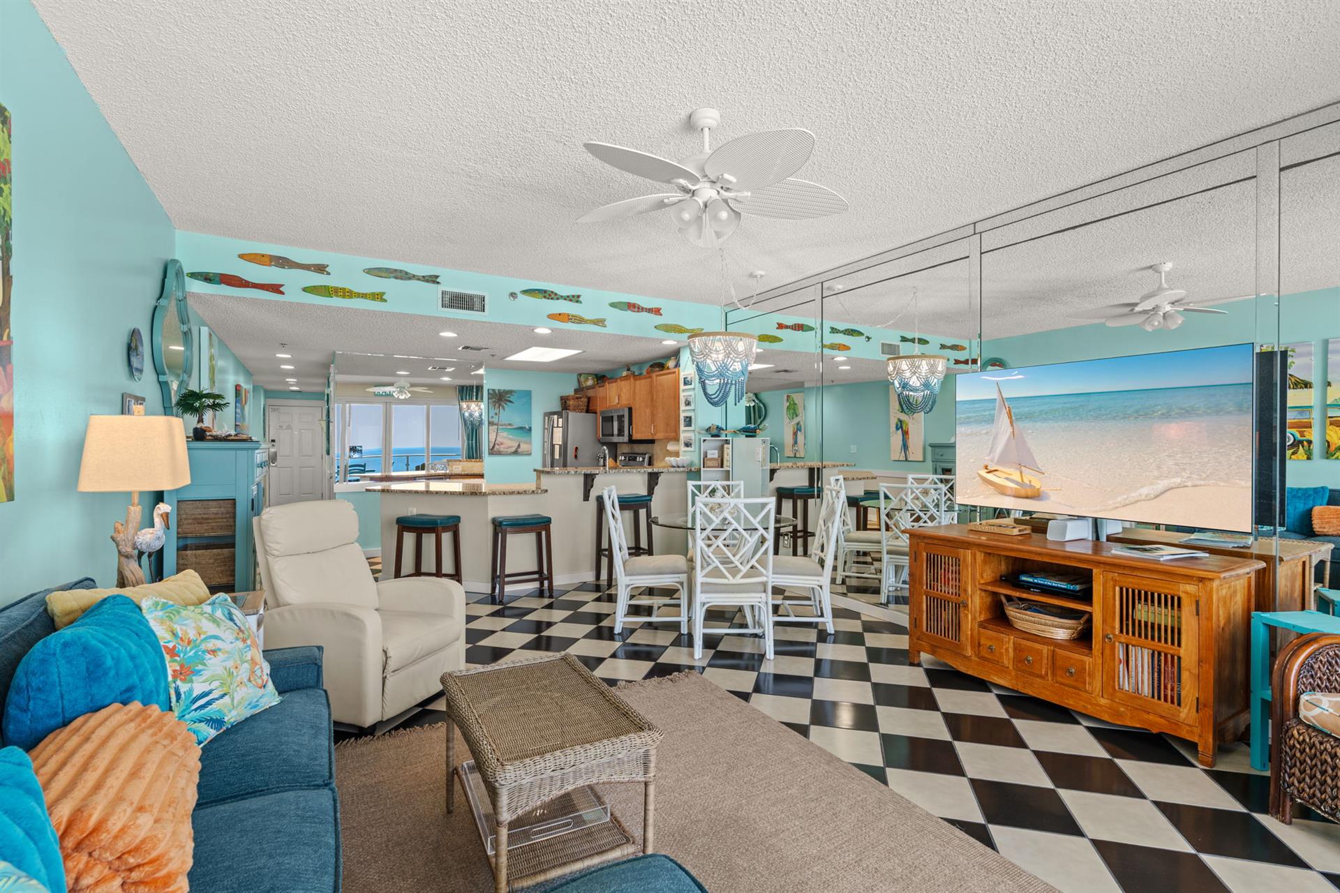 Classic Living Area open to Kitchen and Dining