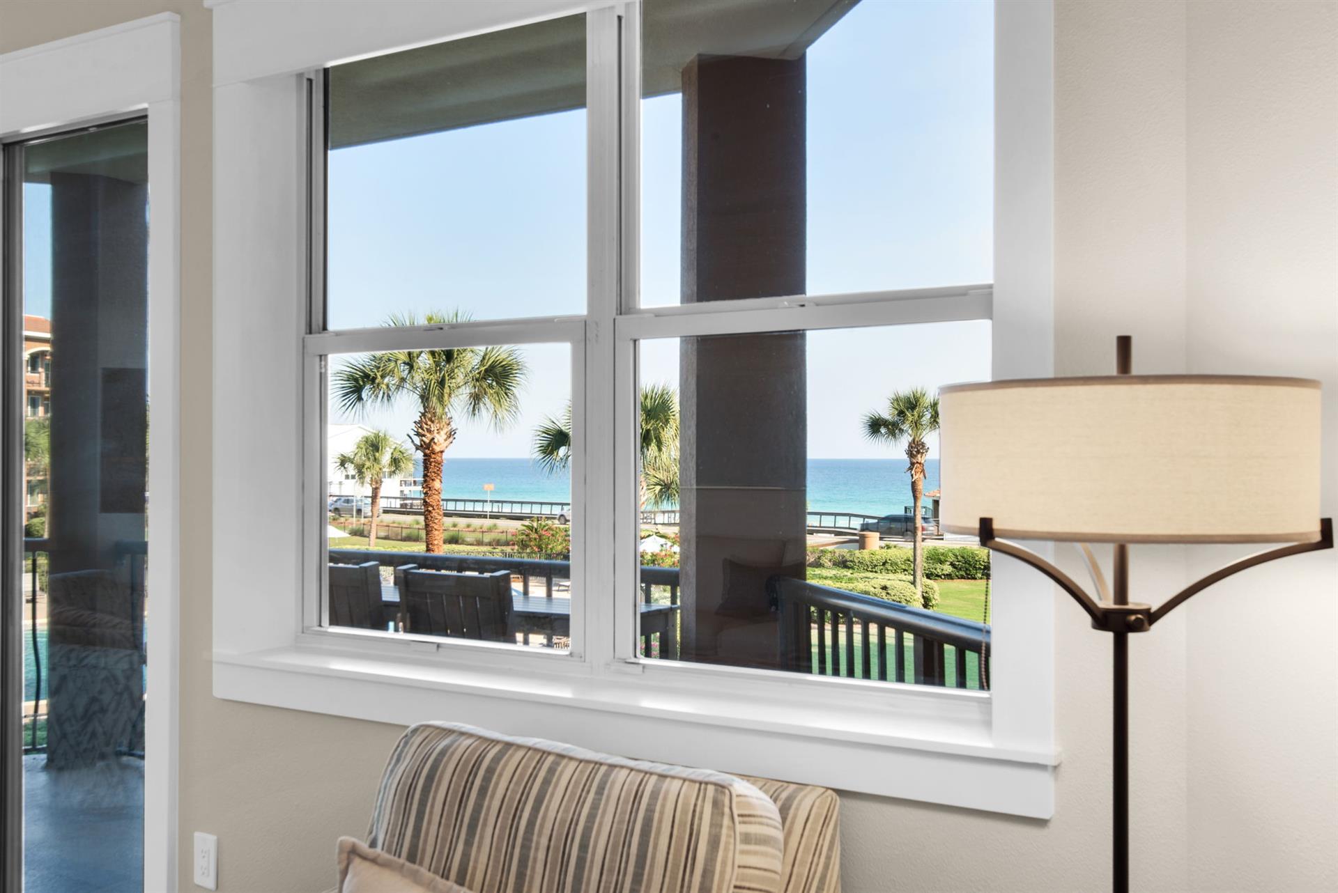 A view that invites you to unwind, just steps from the gulf.