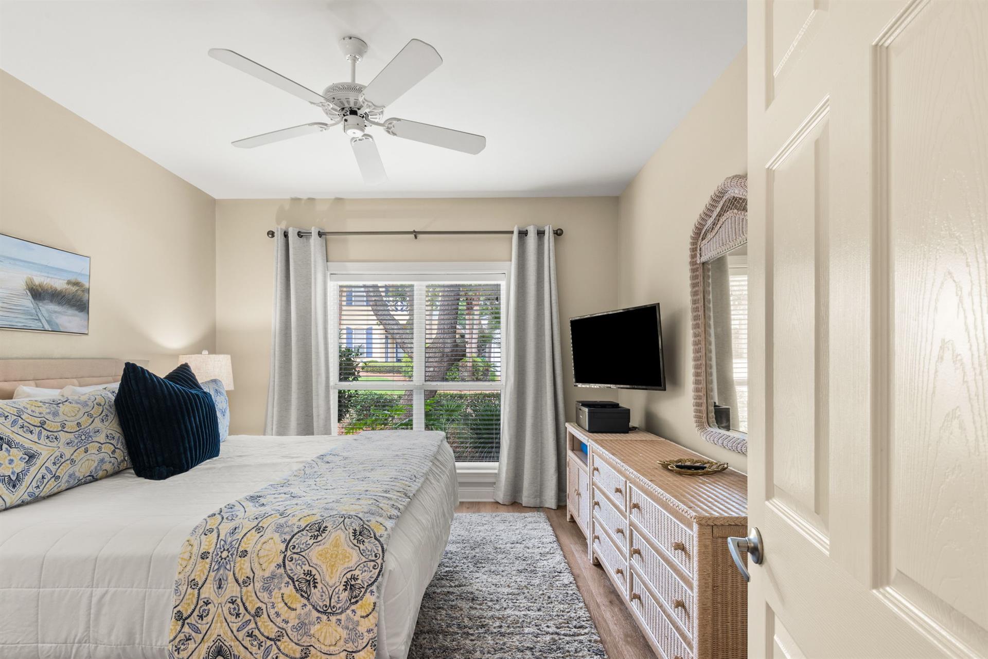 Step into your peaceful bedroom retreat with a calming coastal palette.