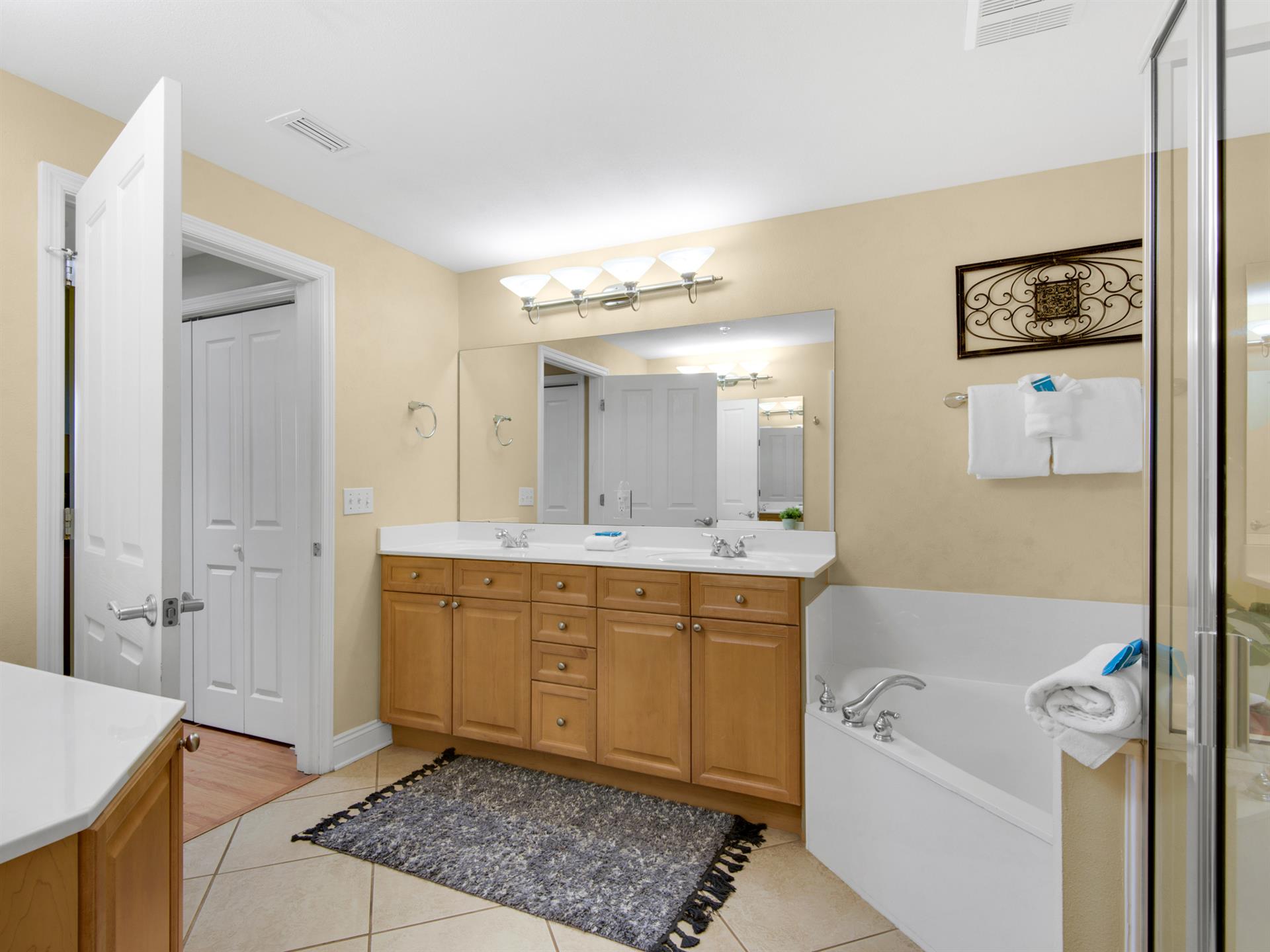 A spacious bathroom  a private retreat after a day of adventure.